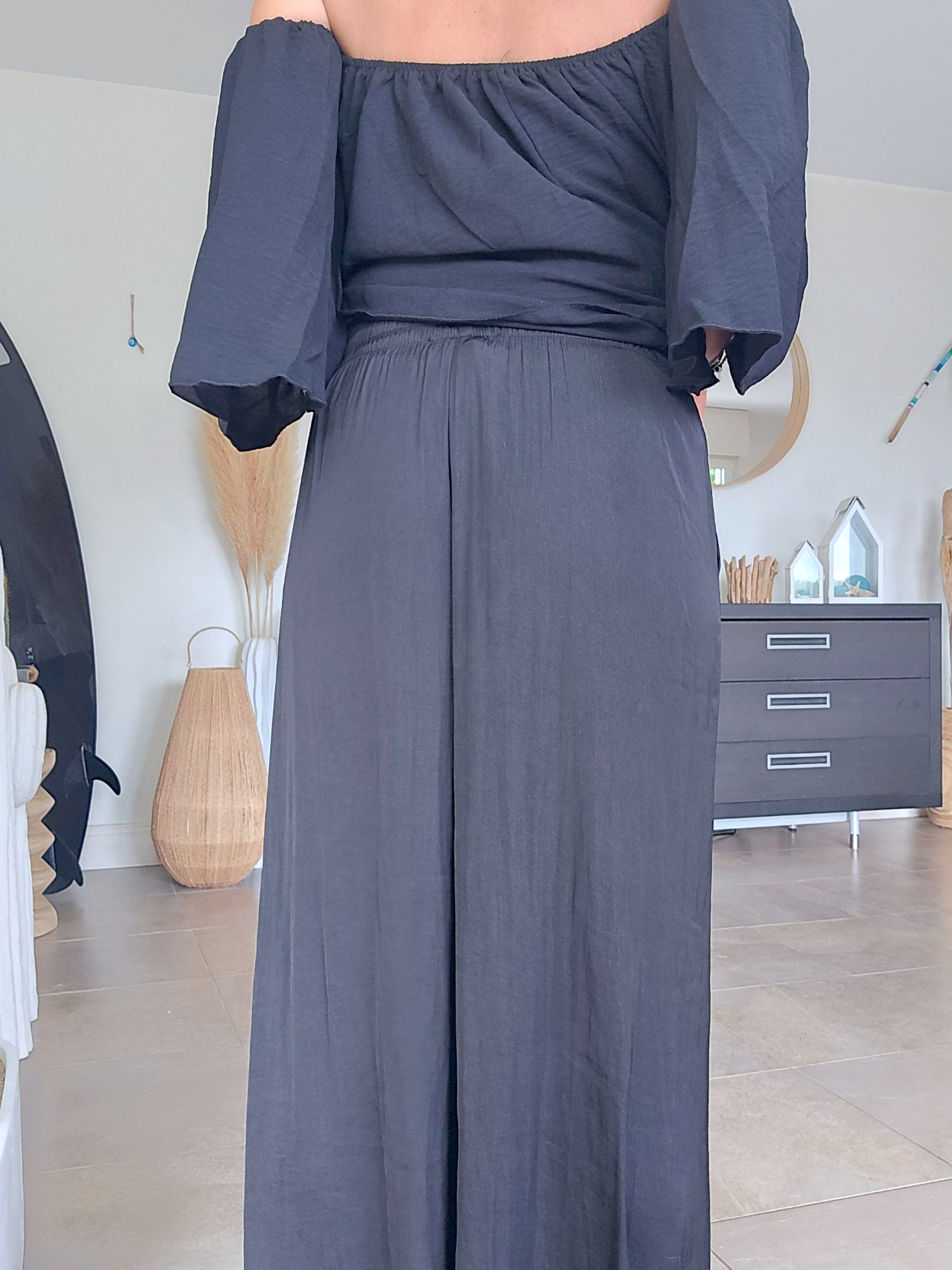 Pantalon black jambes larges
