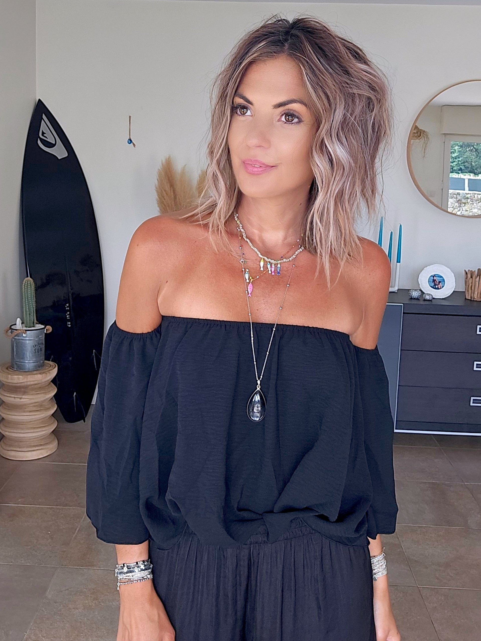 Blouse black épaules dénudées