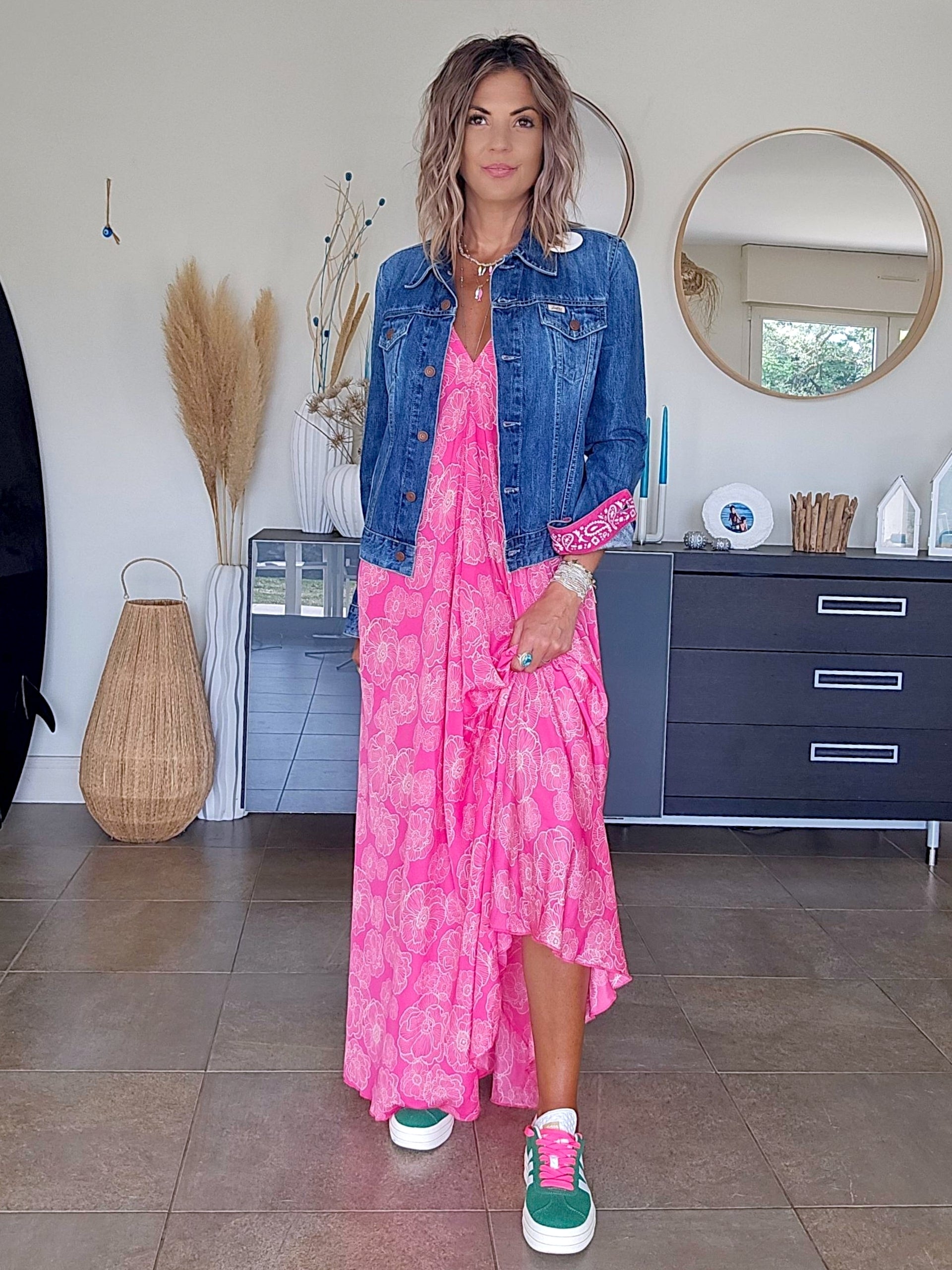 Robe dos nu rose fuchsia