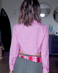 Chemise rayée rose