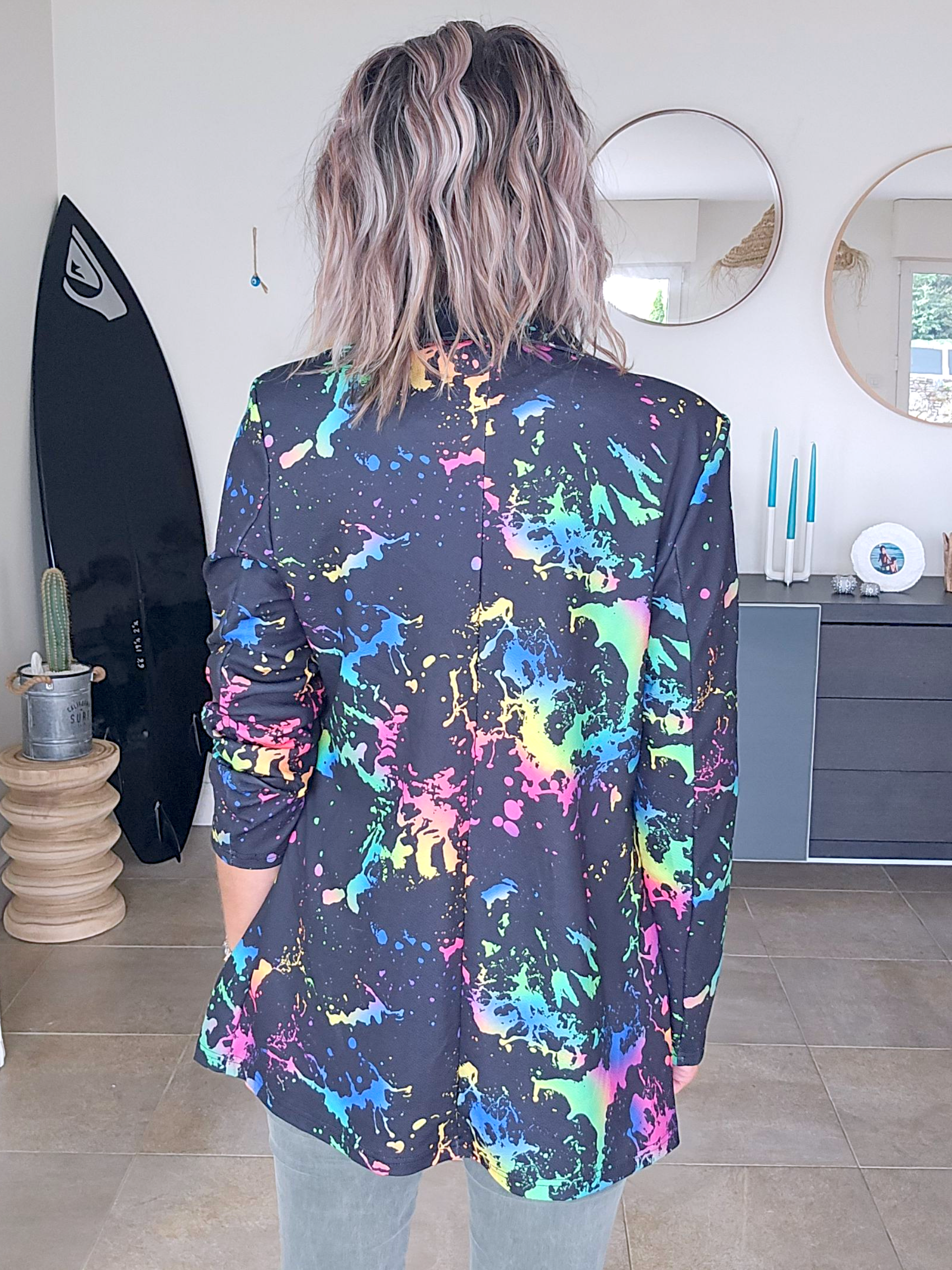 Veste noire tags fluo