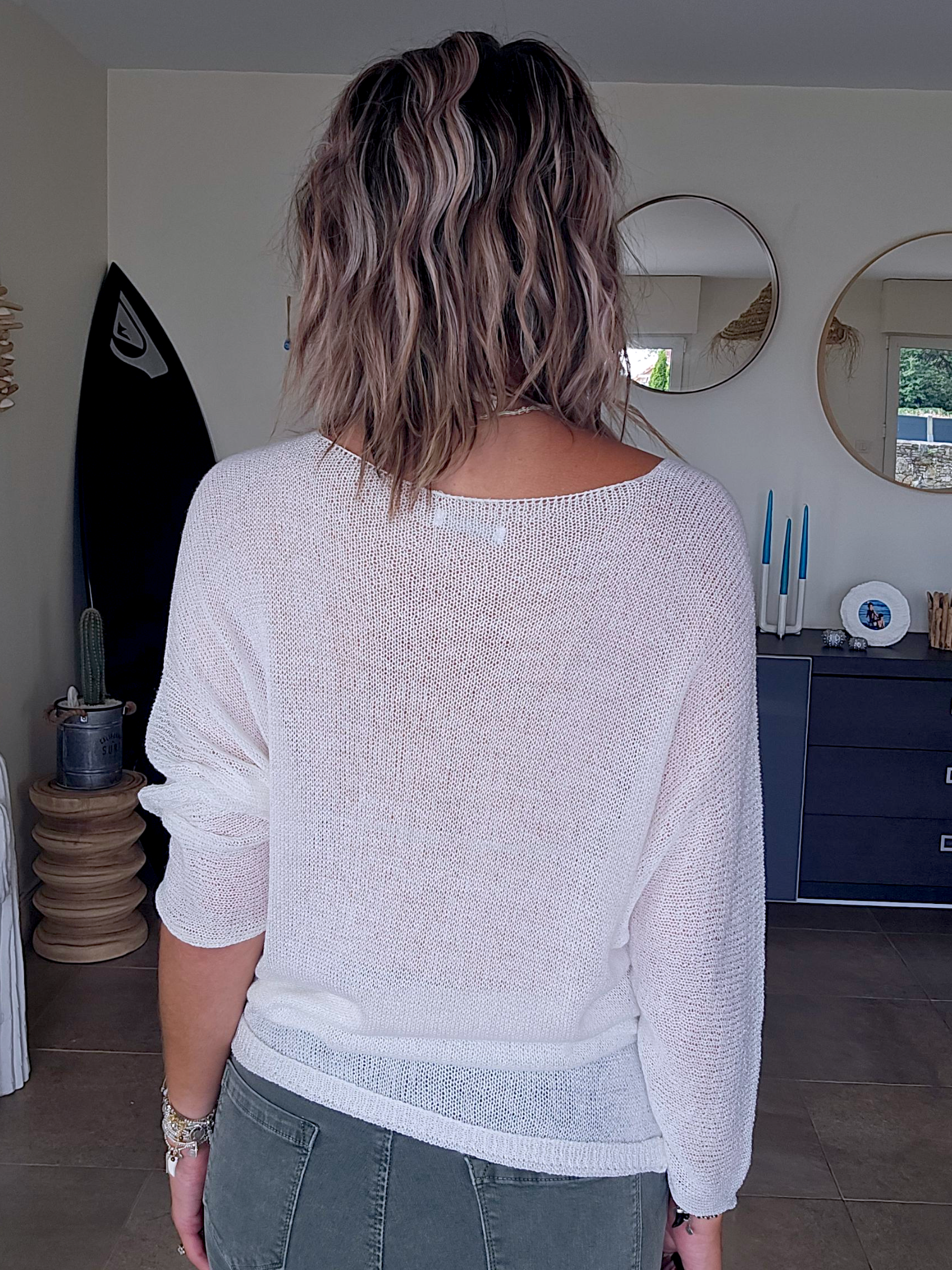Pull blanc rock