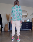 Veste flowers verte