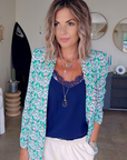 Veste flowers verte