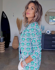 Veste flowers verte