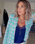 Veste flowers verte