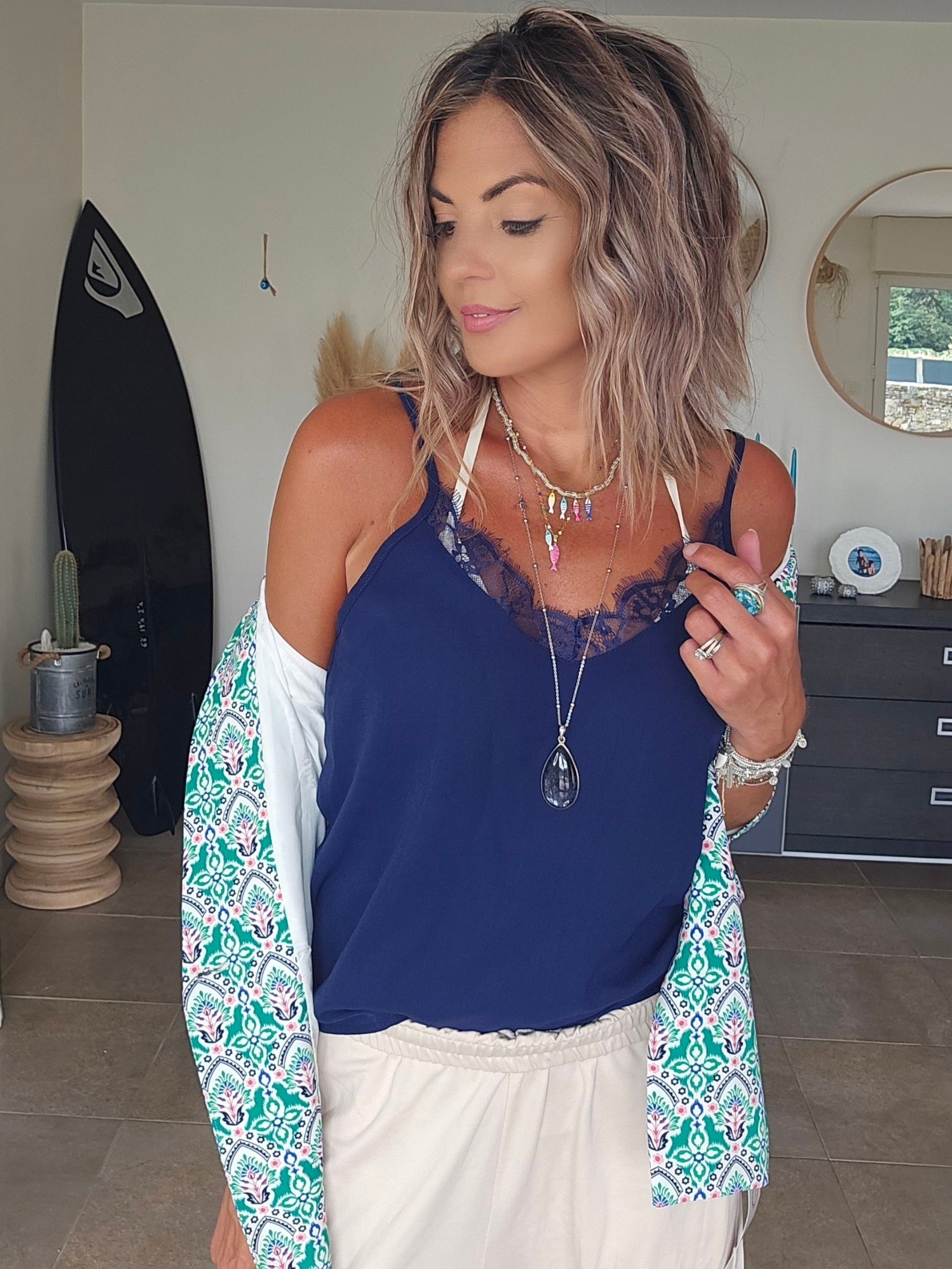 Débardeur Léa bleu marine