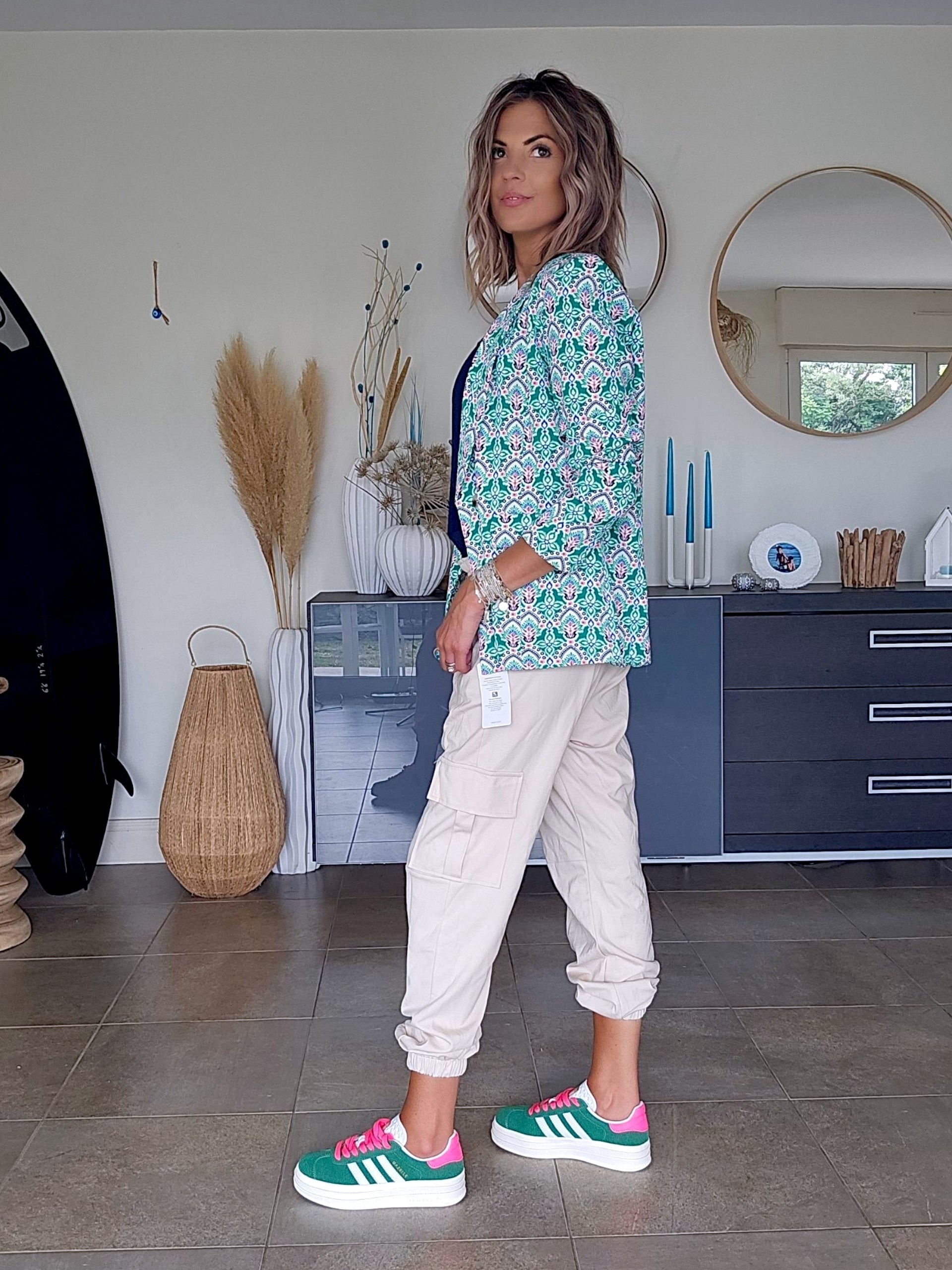 Veste flowers verte