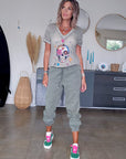 T-shirt skull kaki-beige
