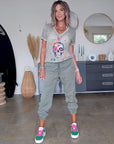 T-shirt skull kaki-beige