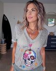 T-shirt skull kaki-beige