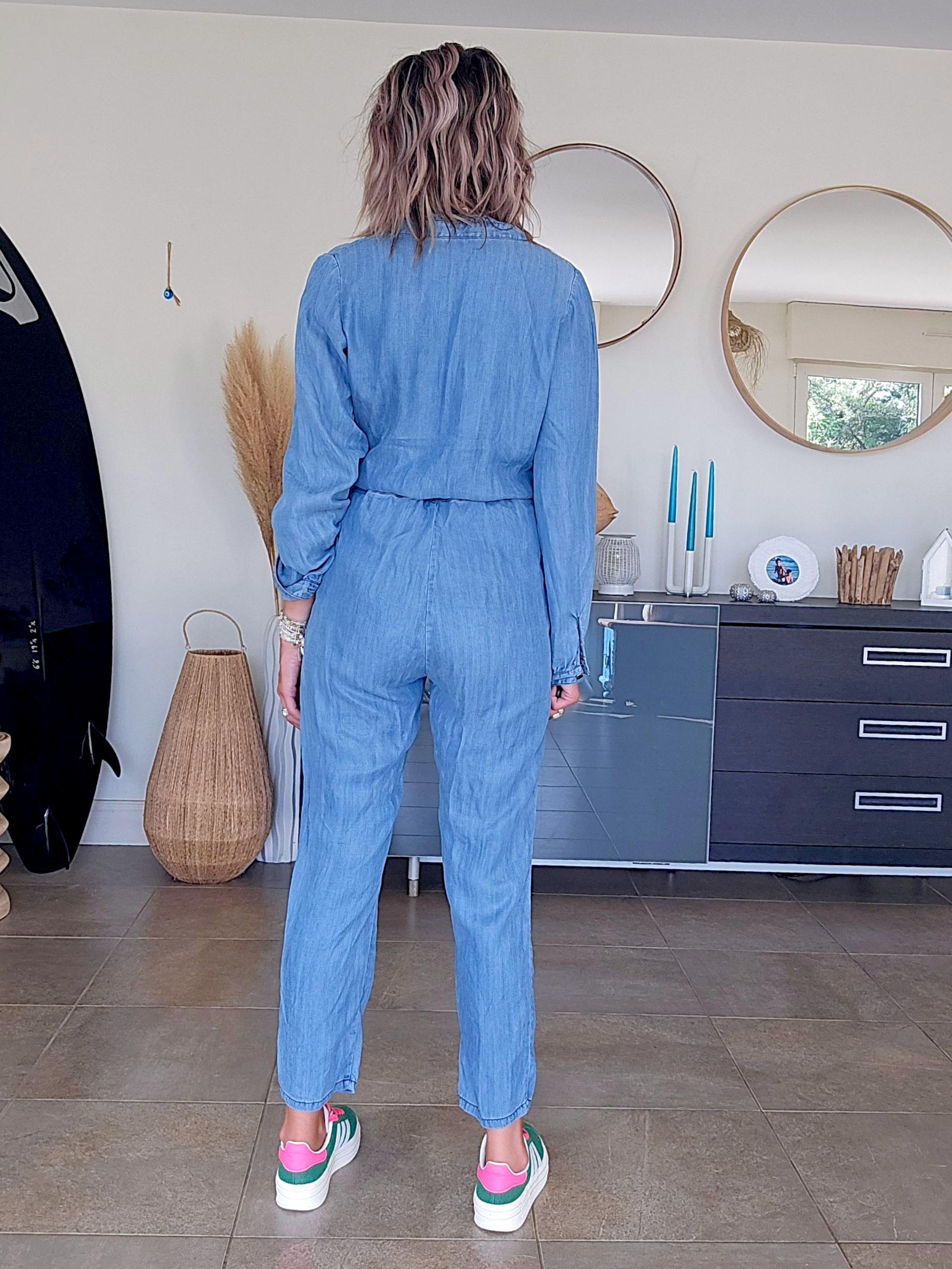 Combinaison bleu en lyocell