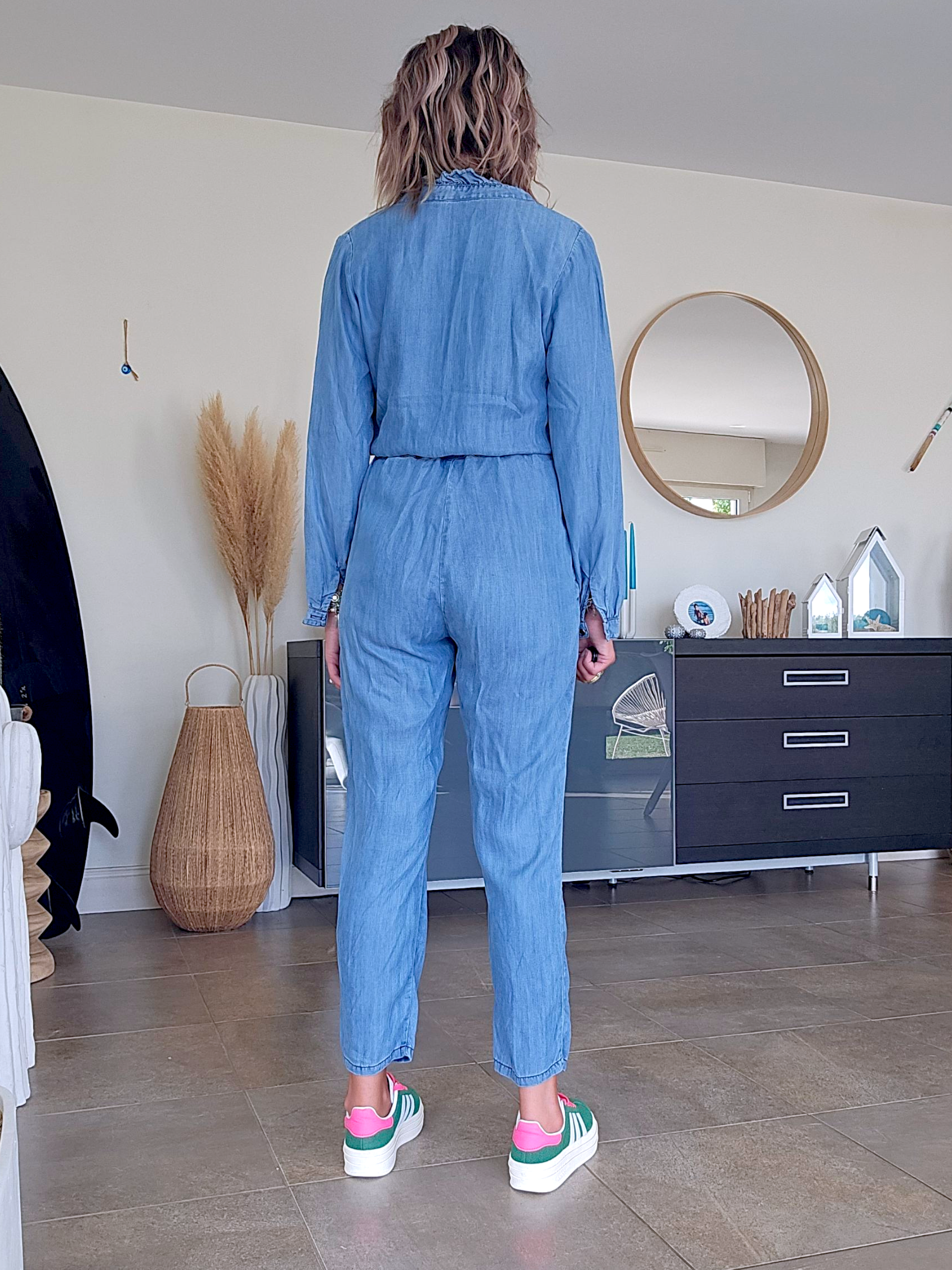 Combinaison bleu en lyocell