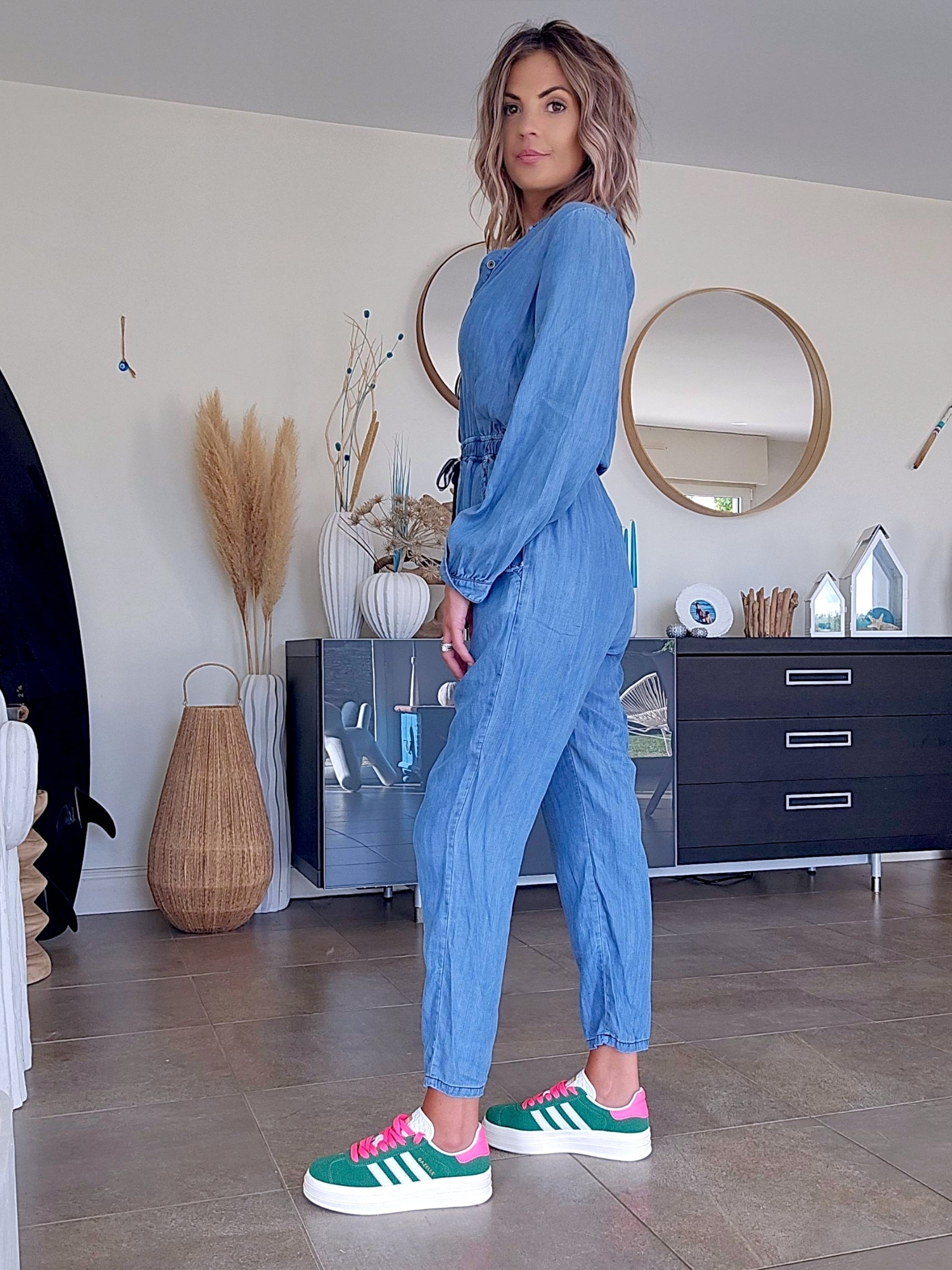 Combinaison bleu en lyocell