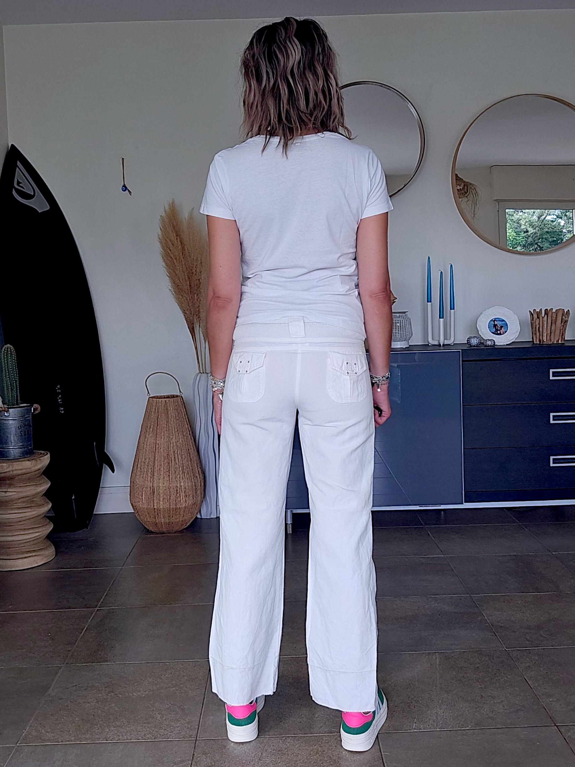 Pantalon white rock-chic