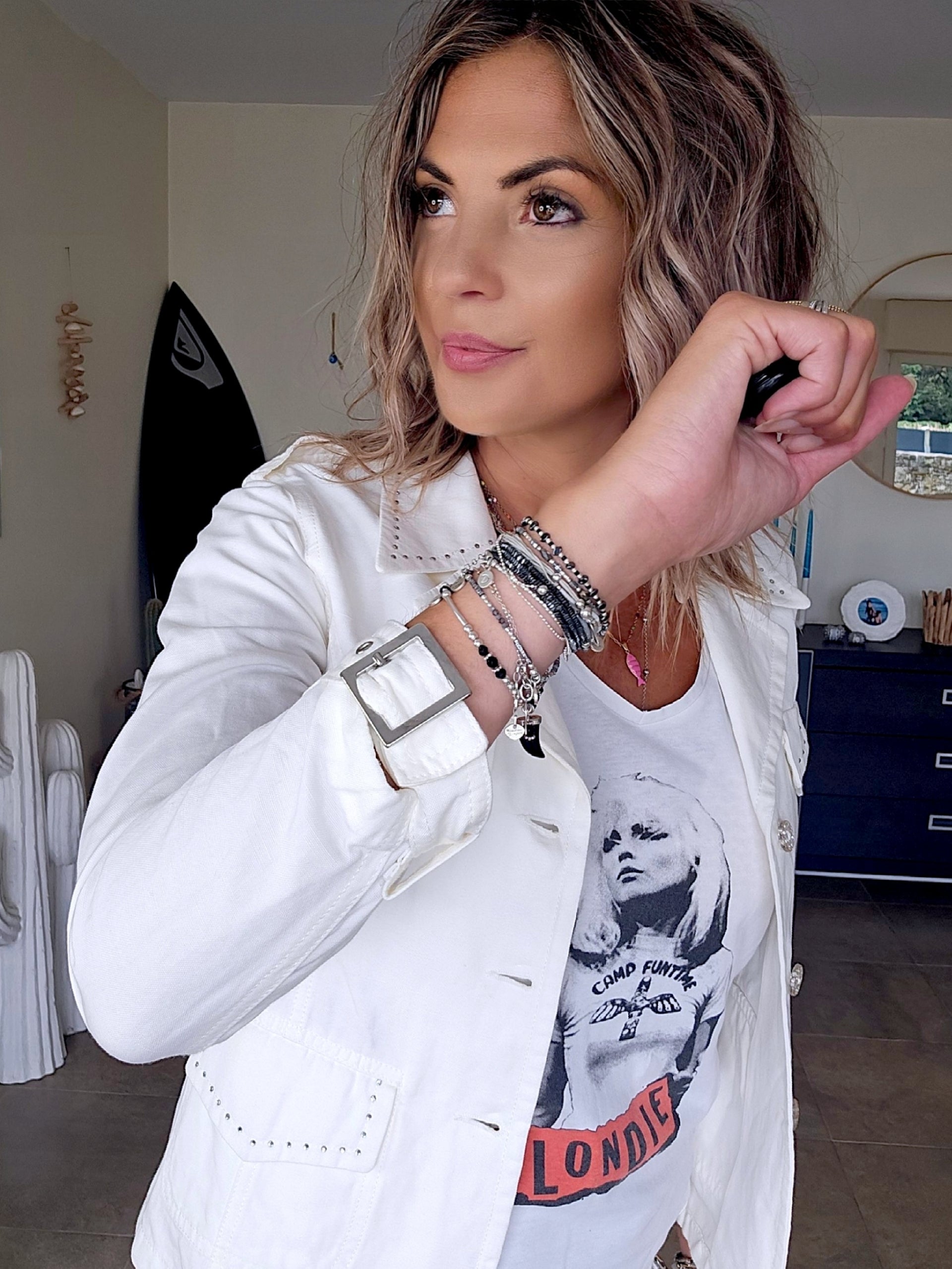 Veste white rock-chic