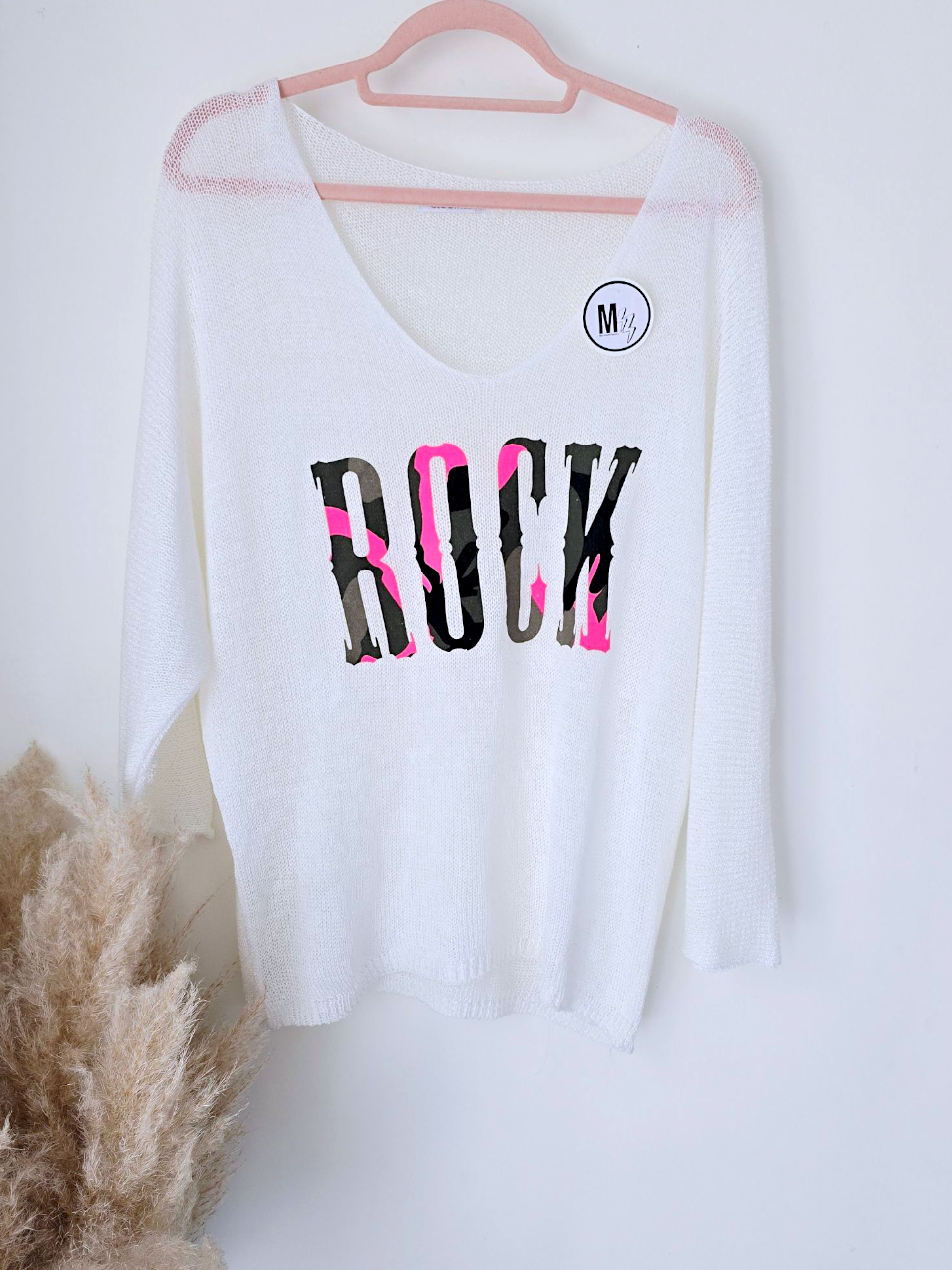 Pull blanc rock