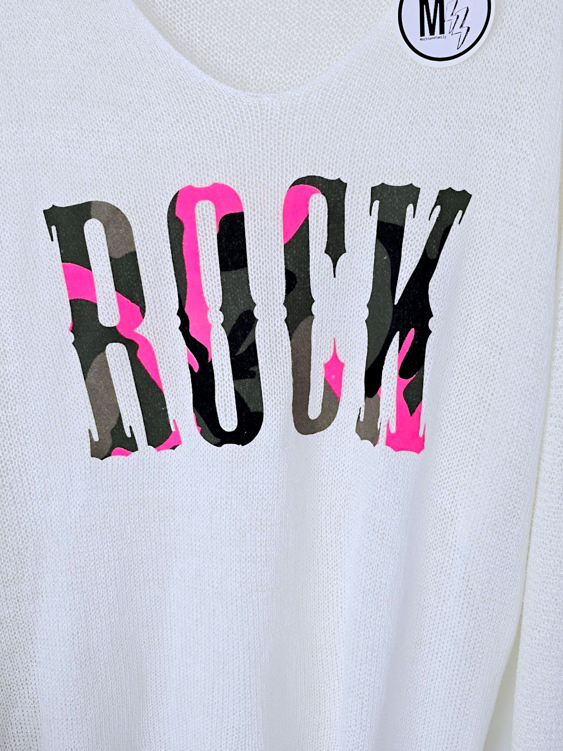Pull blanc rock