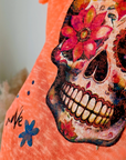 T-shirt skull orange fluo