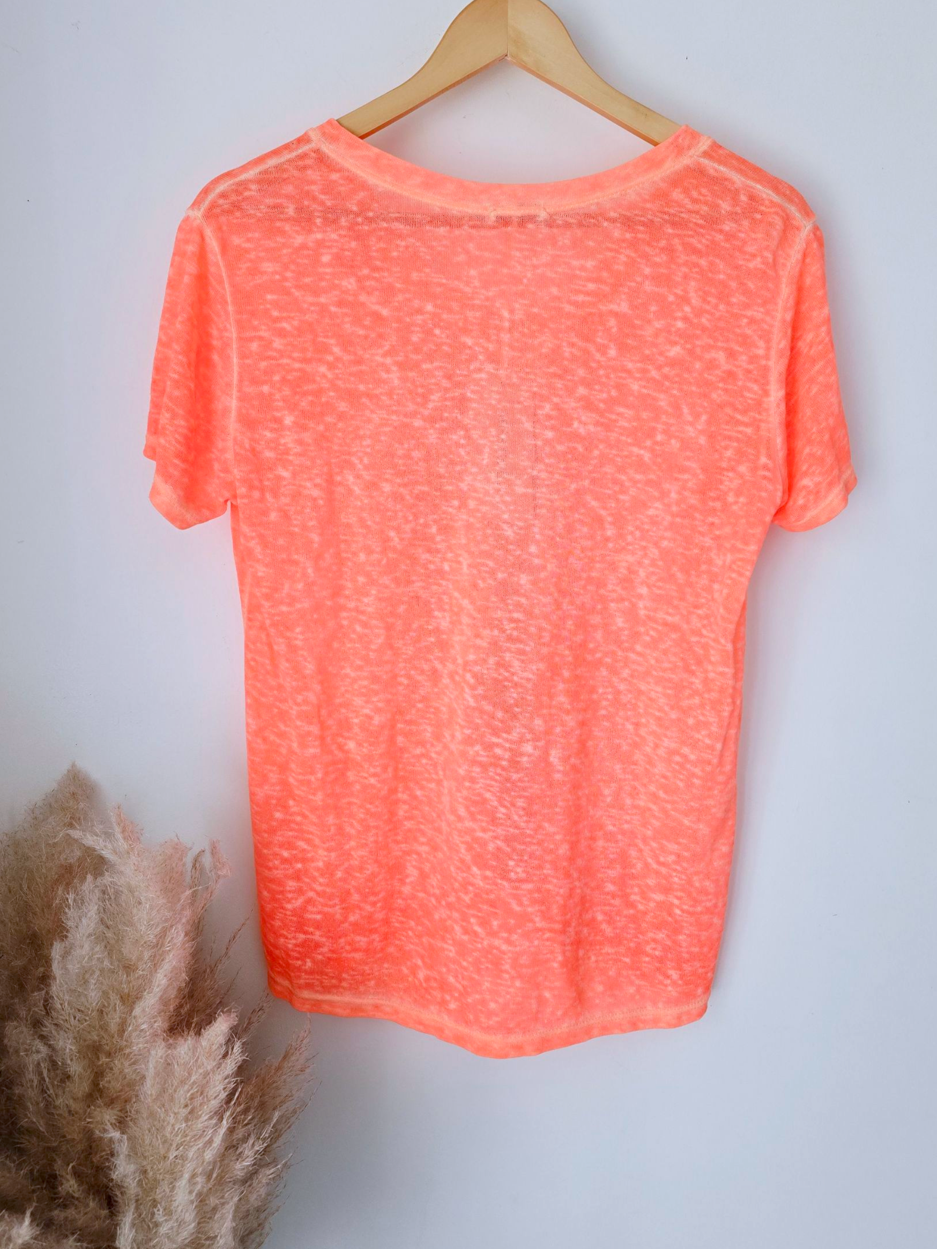 T-shirt skull orange fluo