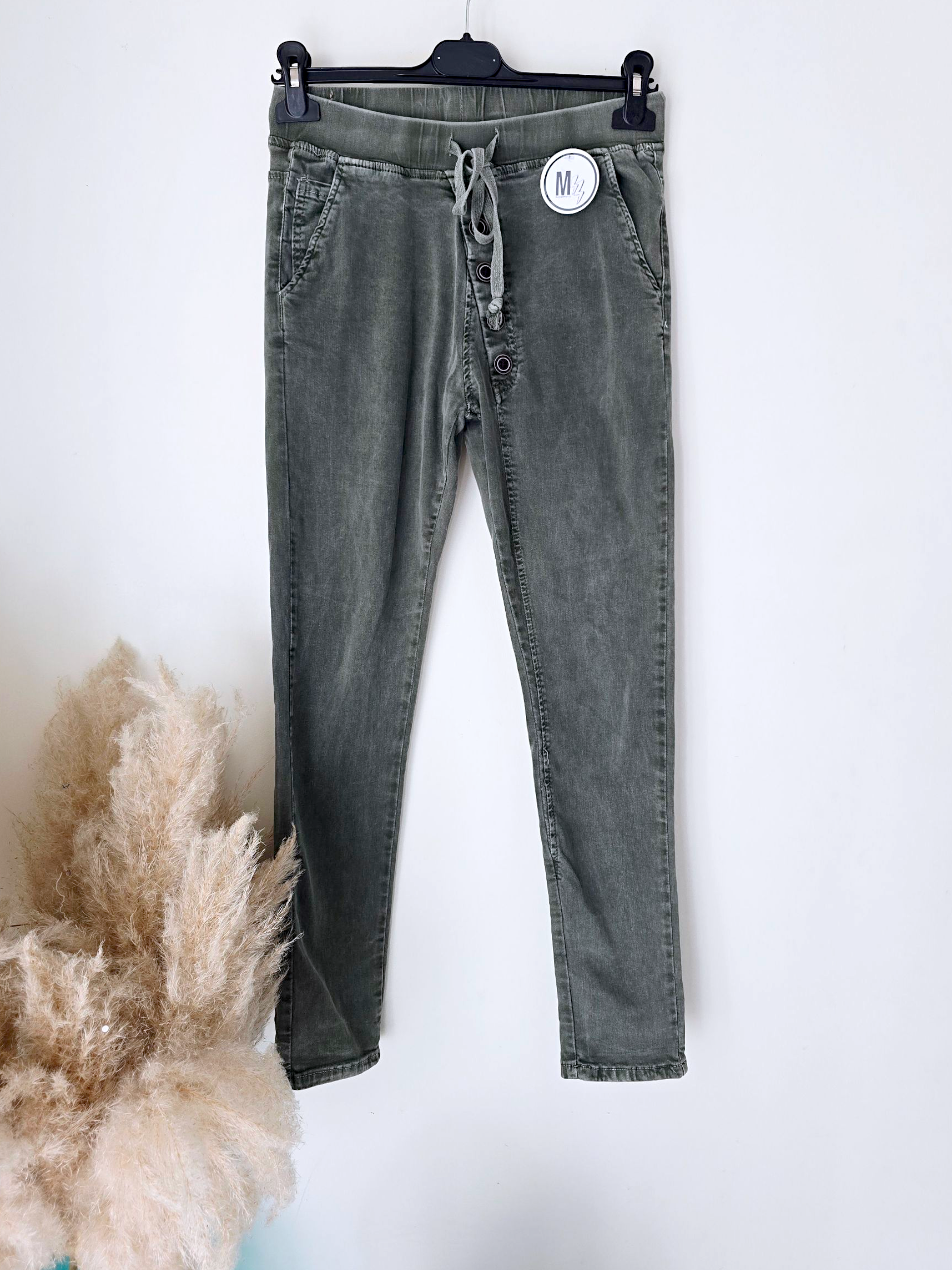 Pantalon slim kaki-gris