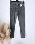 Pantalon slim kaki-gris