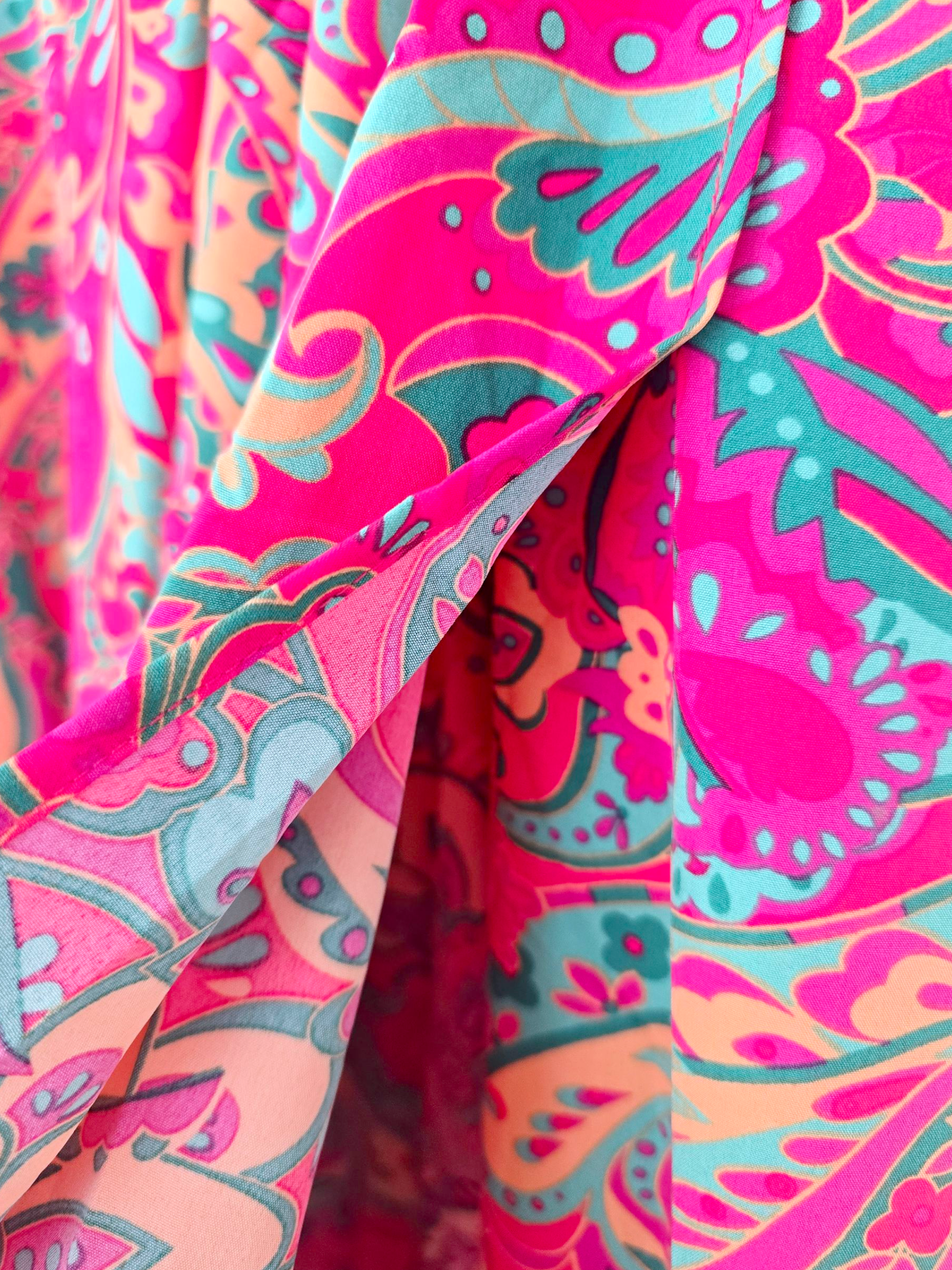 Jupe fendue ethnique fuchsia