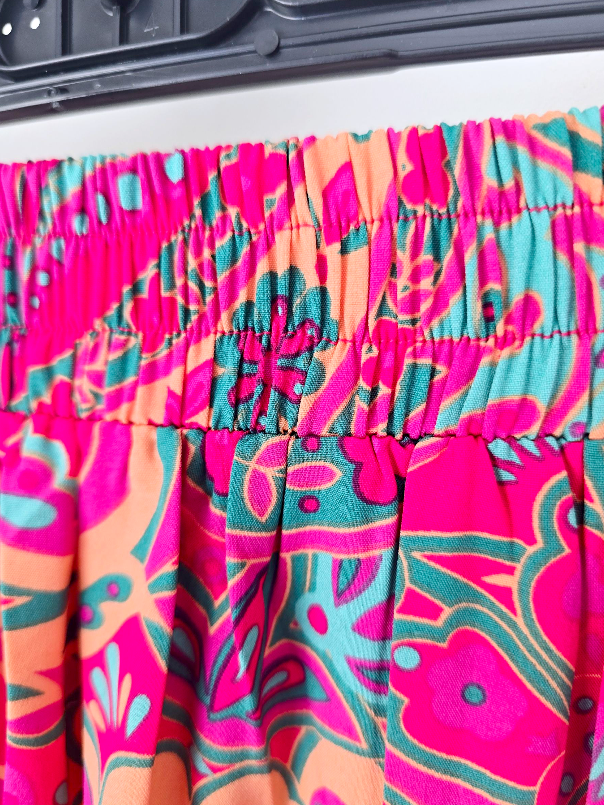 Jupe fendue ethnique fuchsia