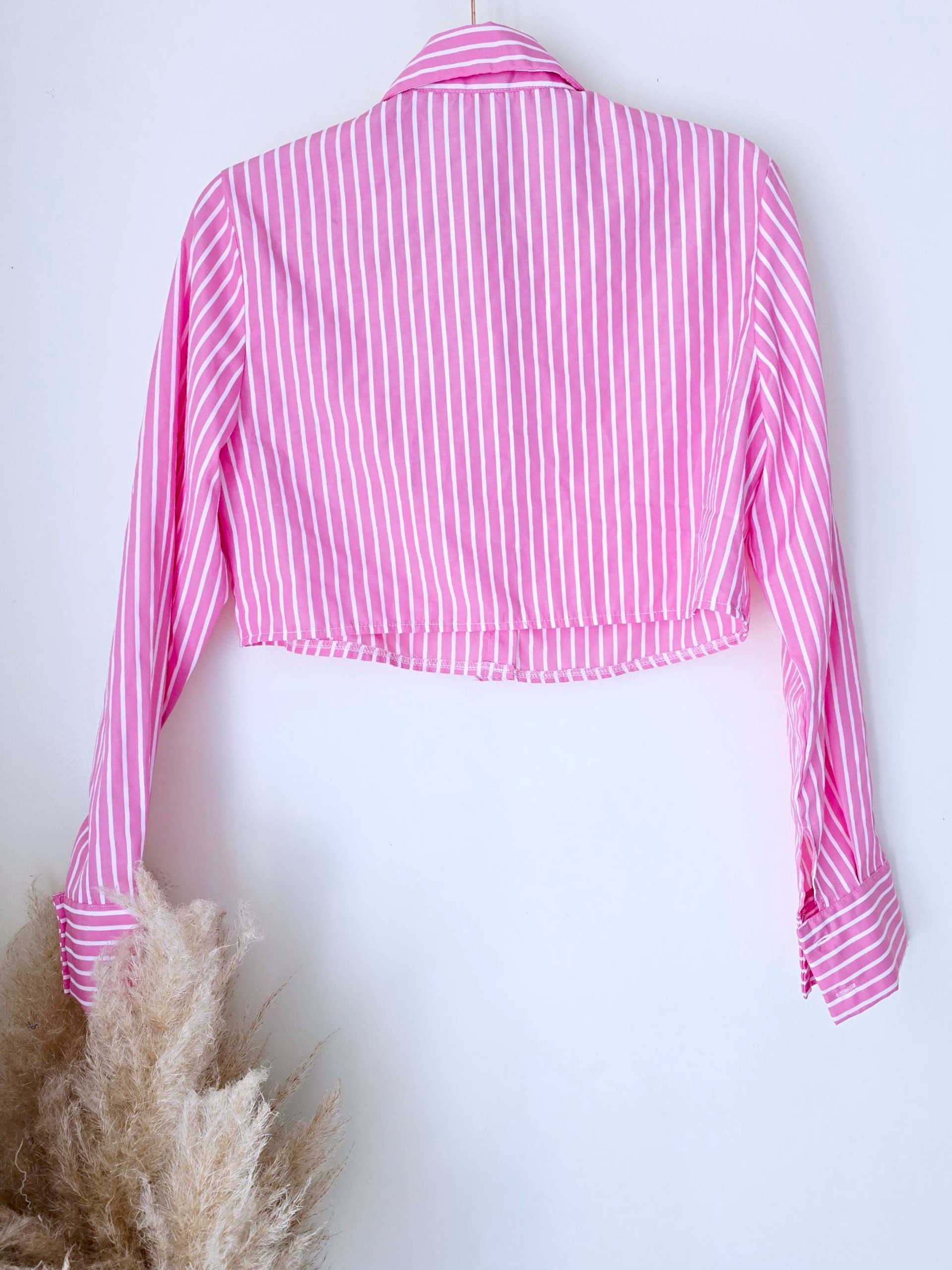 Chemise rayée rose