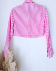 Chemise rayée rose