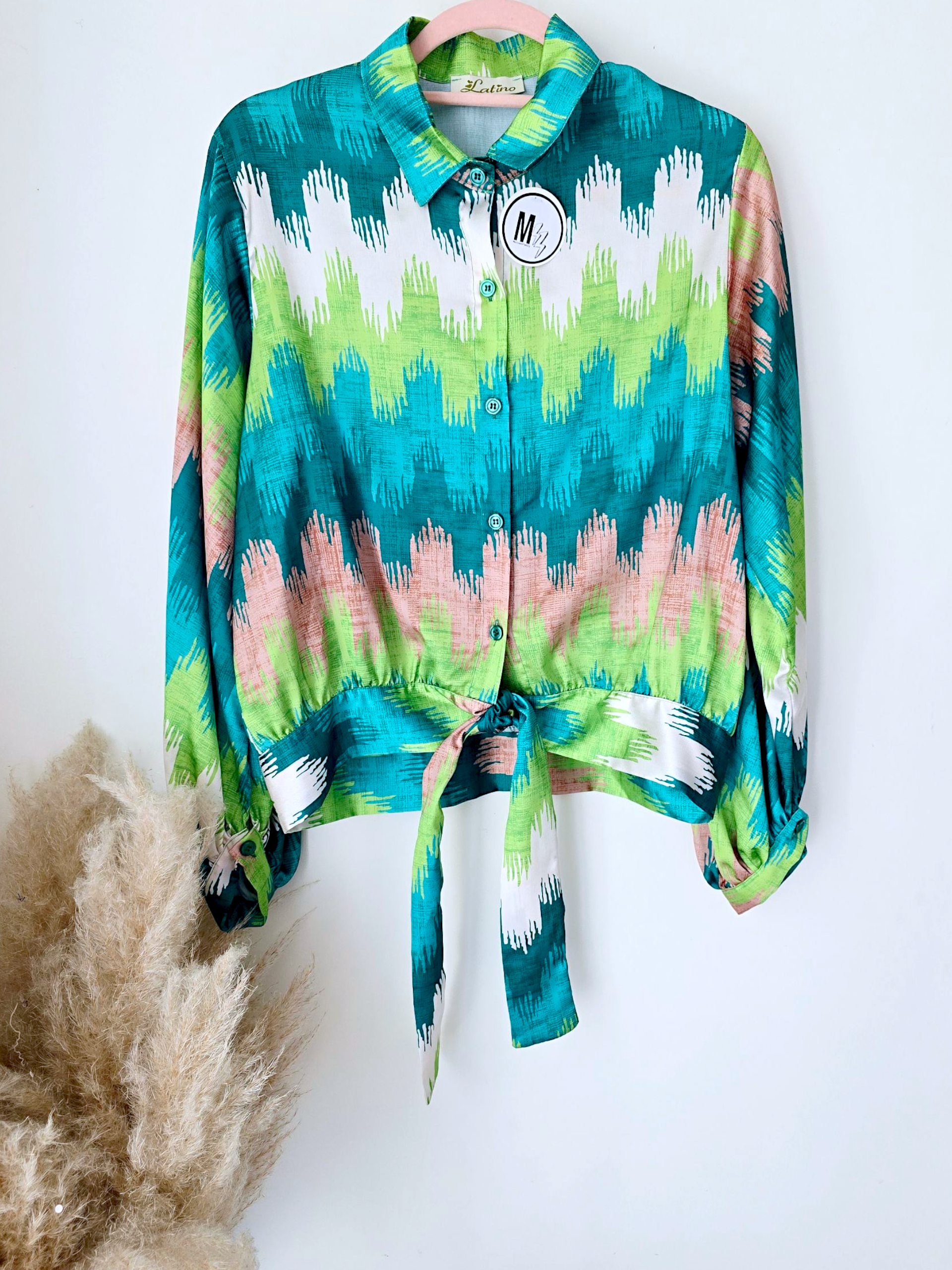 Blouse tie and dye vert