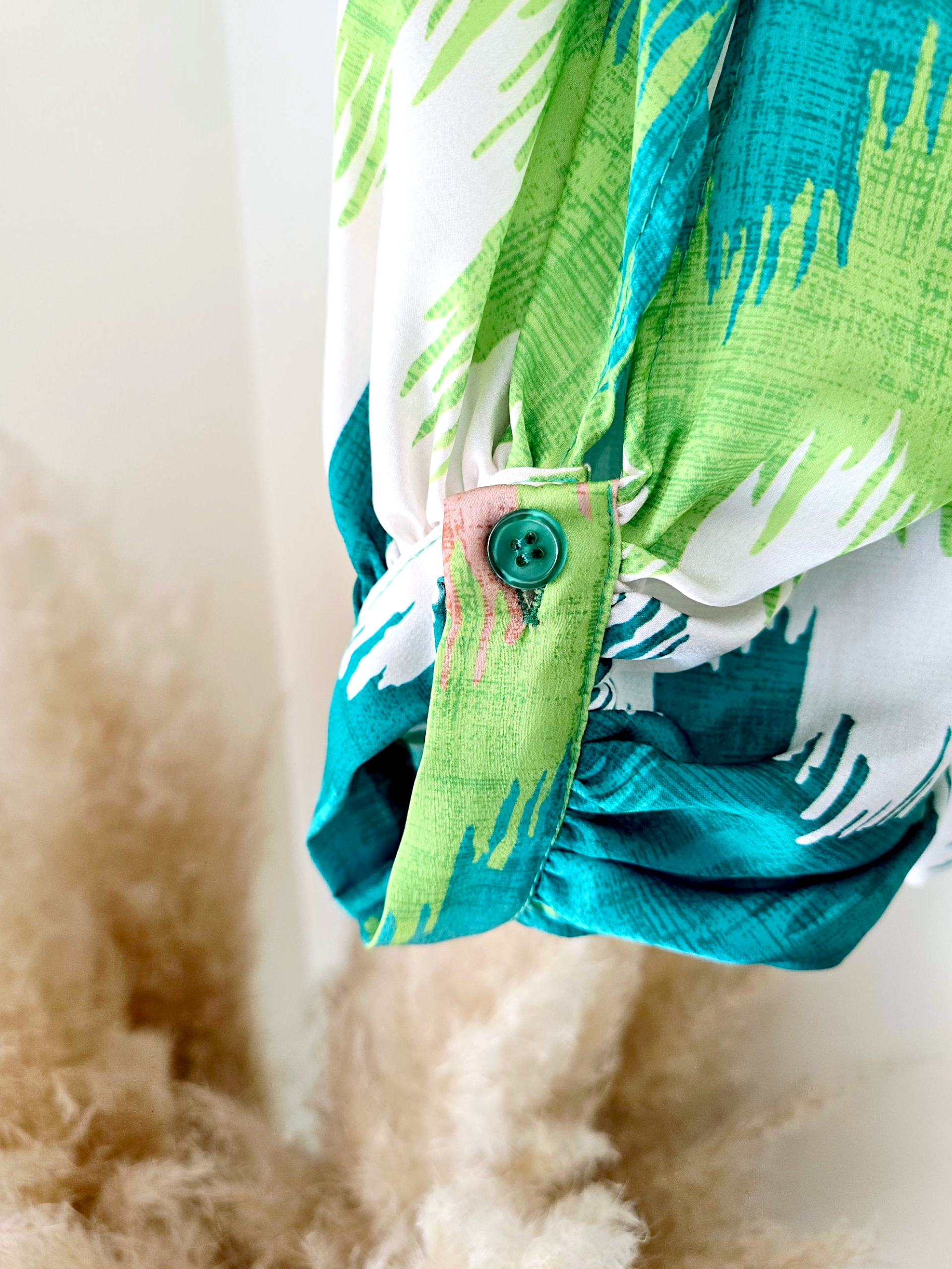 Blouse tie and dye vert