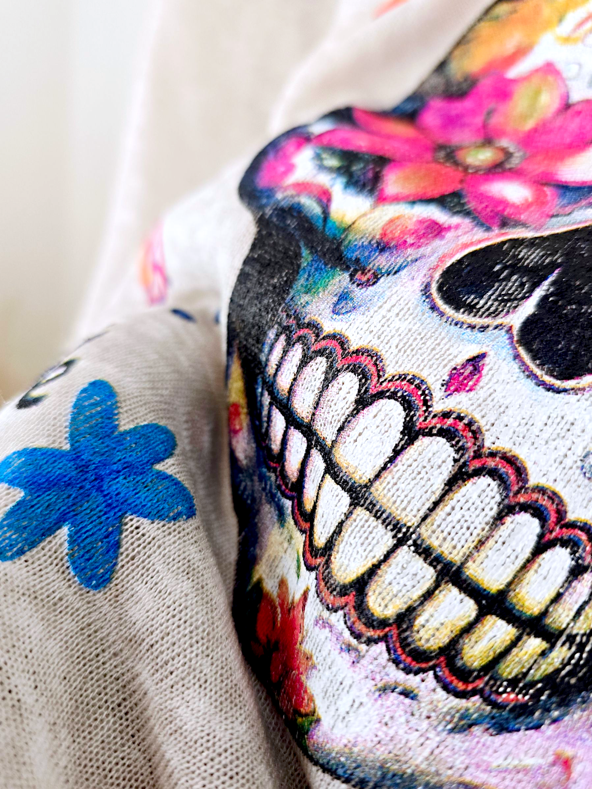 Tee-shirt skull beige clair