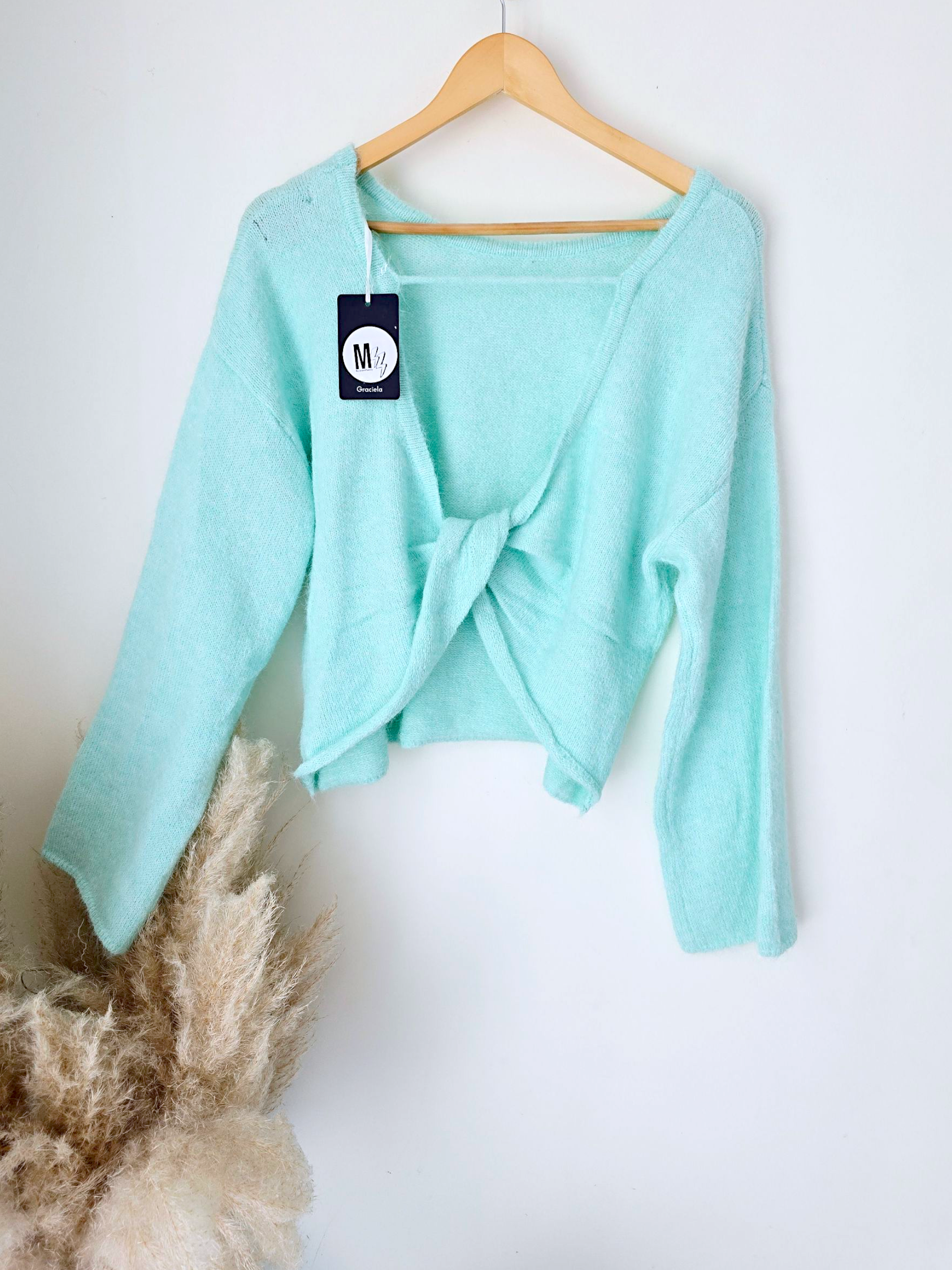 Pull glamour vert menthe