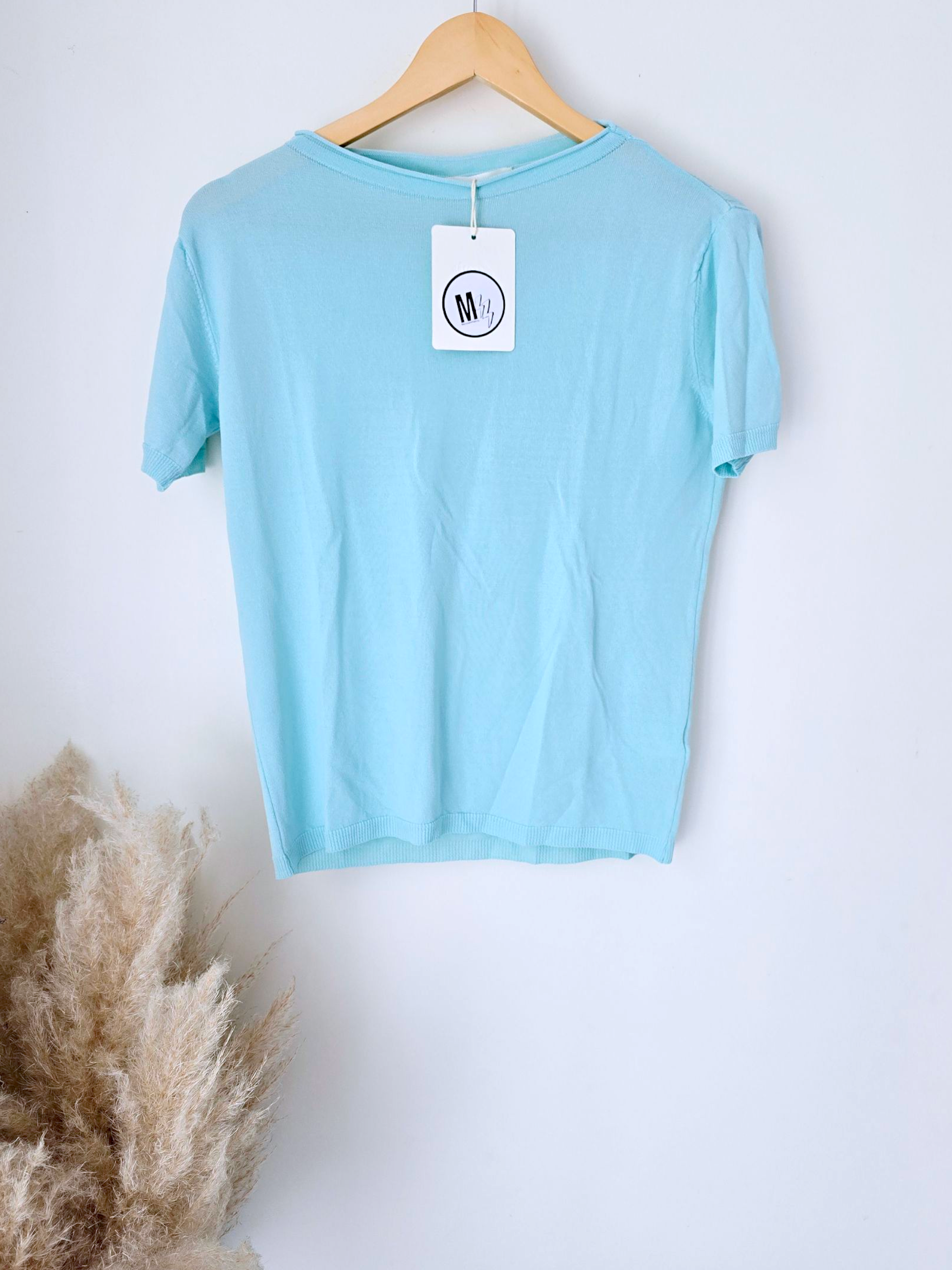 Pull maille fine bleu ciel