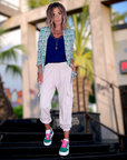 Veste flowers verte