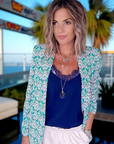 Veste flowers verte