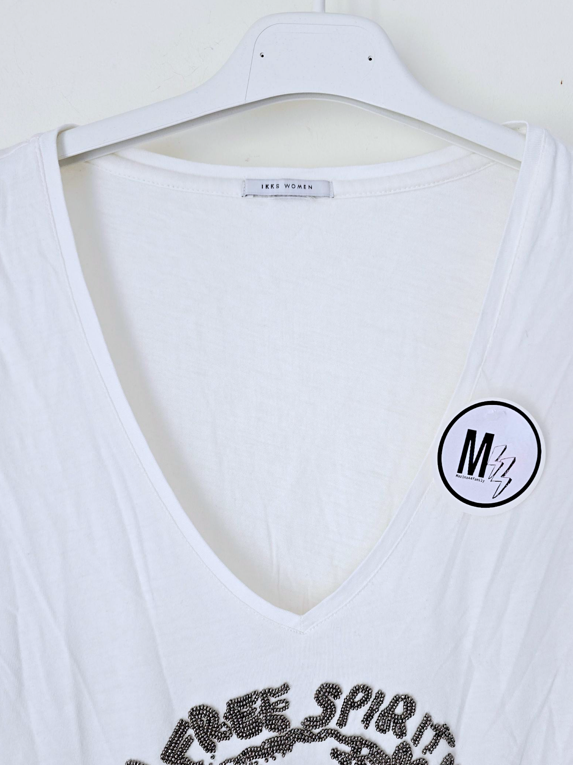 Tee-shirt blanc skull perles bijoux
