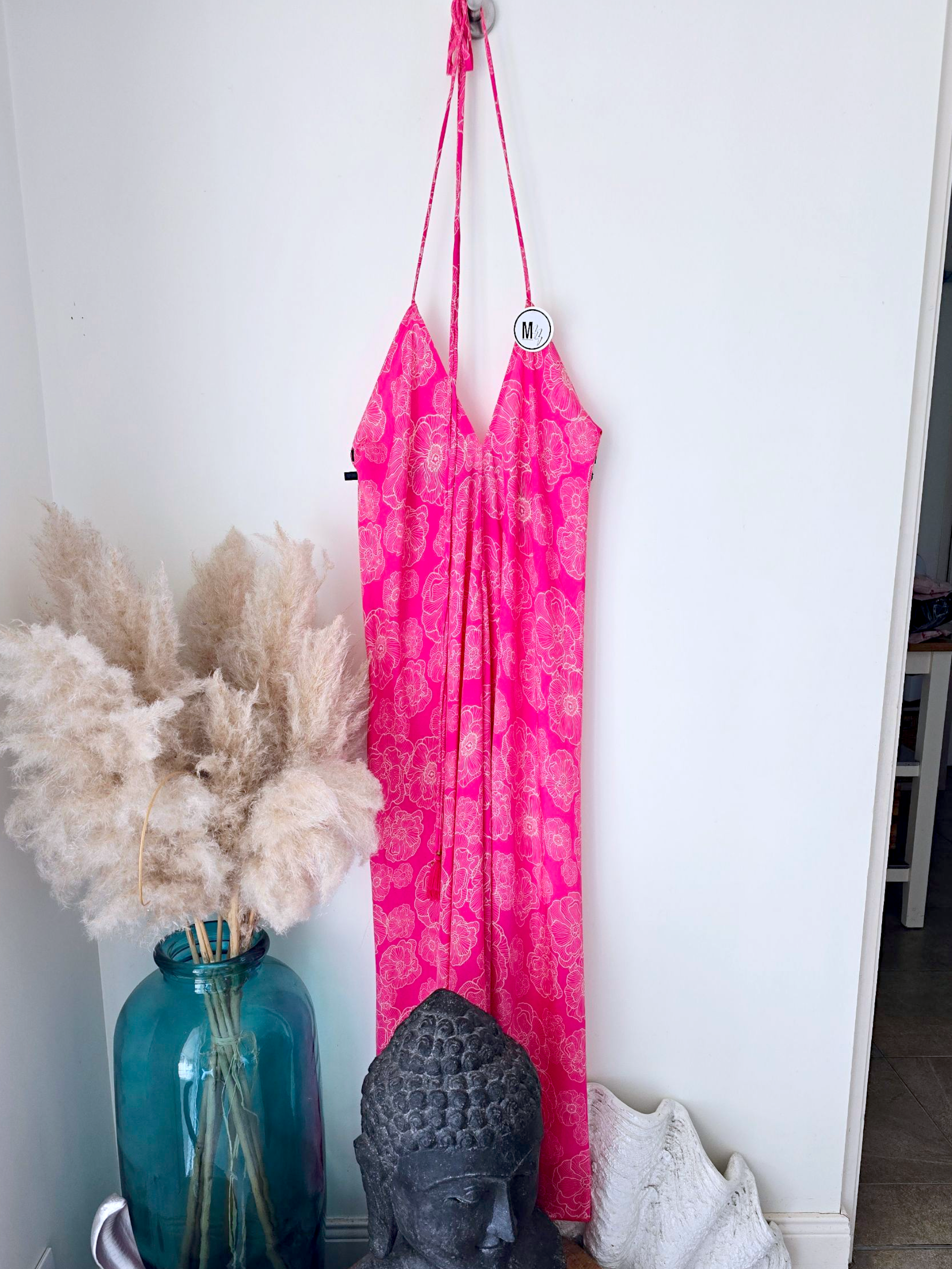 Robe dos nu rose fuchsia