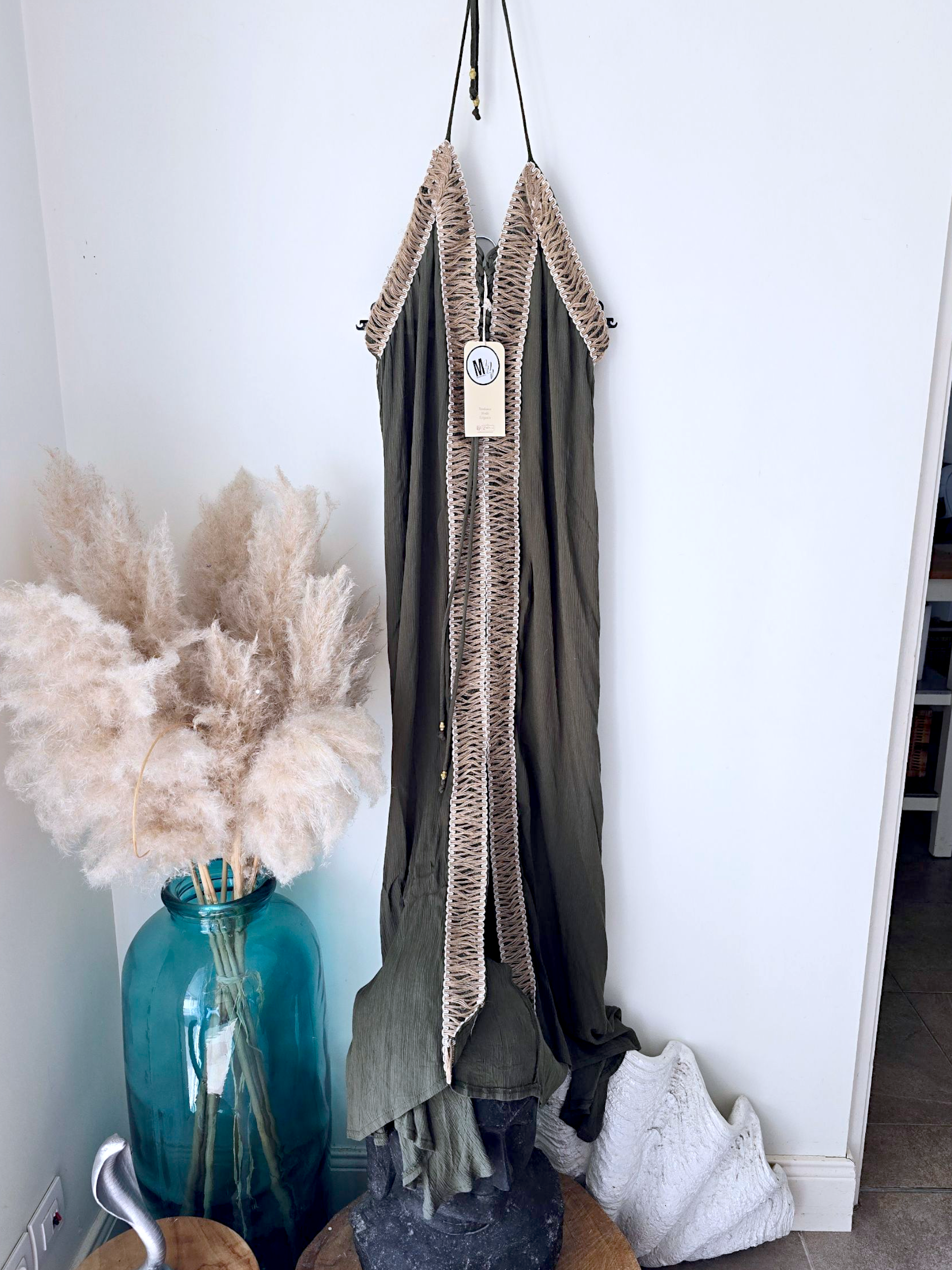 Robe bohème-chic kaki