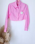 Chemise rayée rose