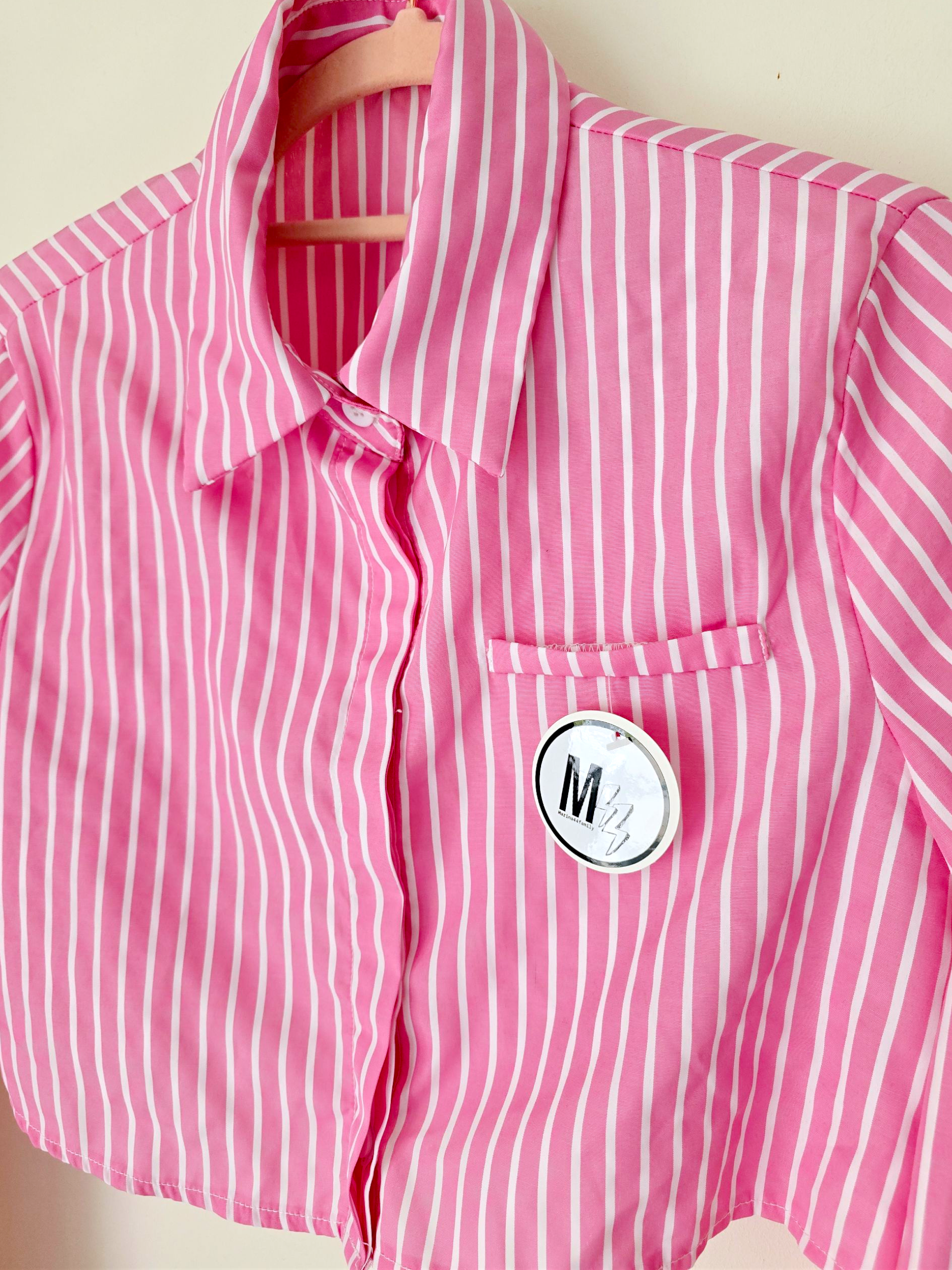 Chemise rayée rose