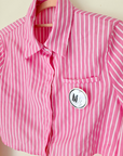 Chemise rayée rose