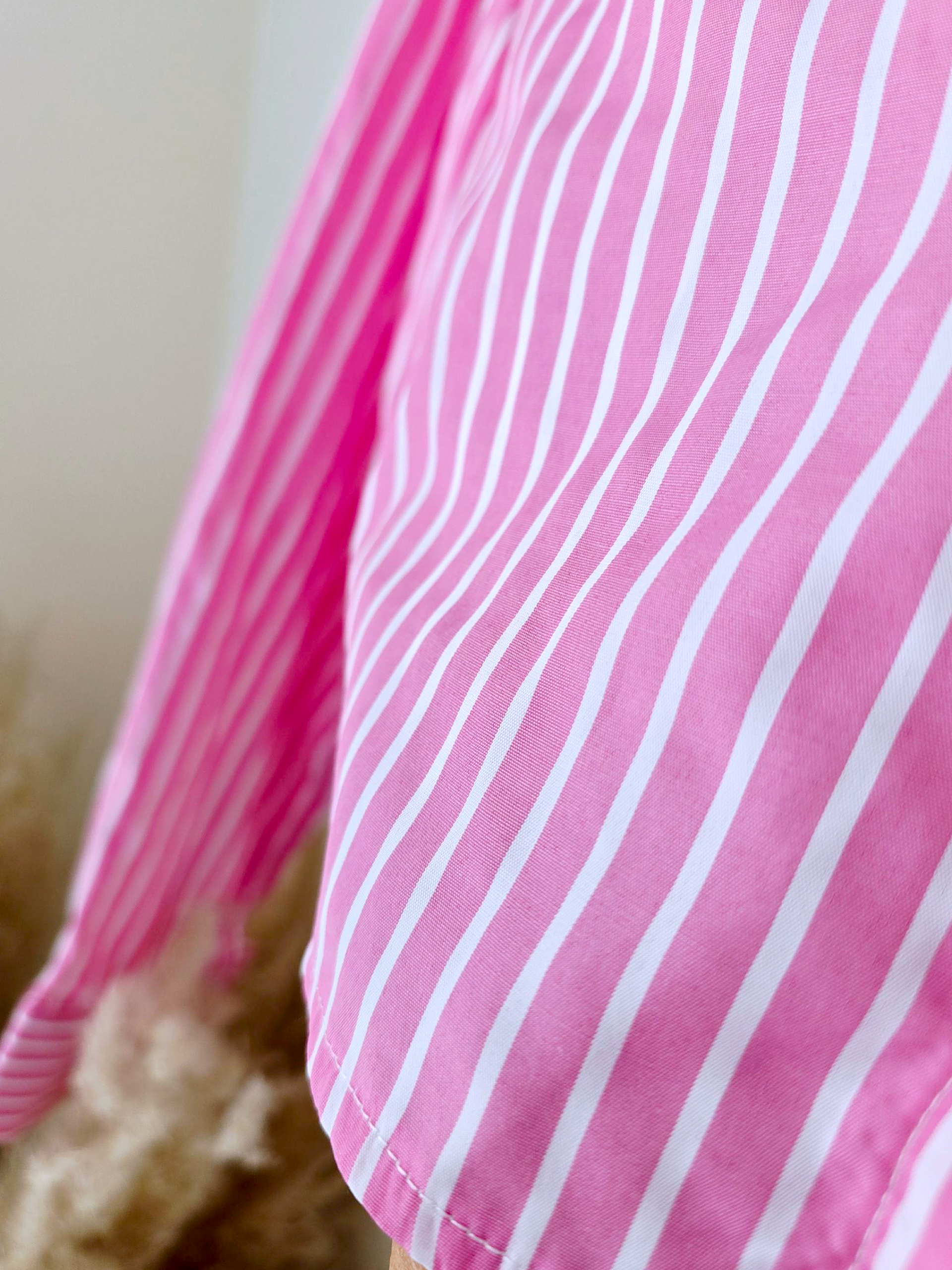 Chemise rayée rose