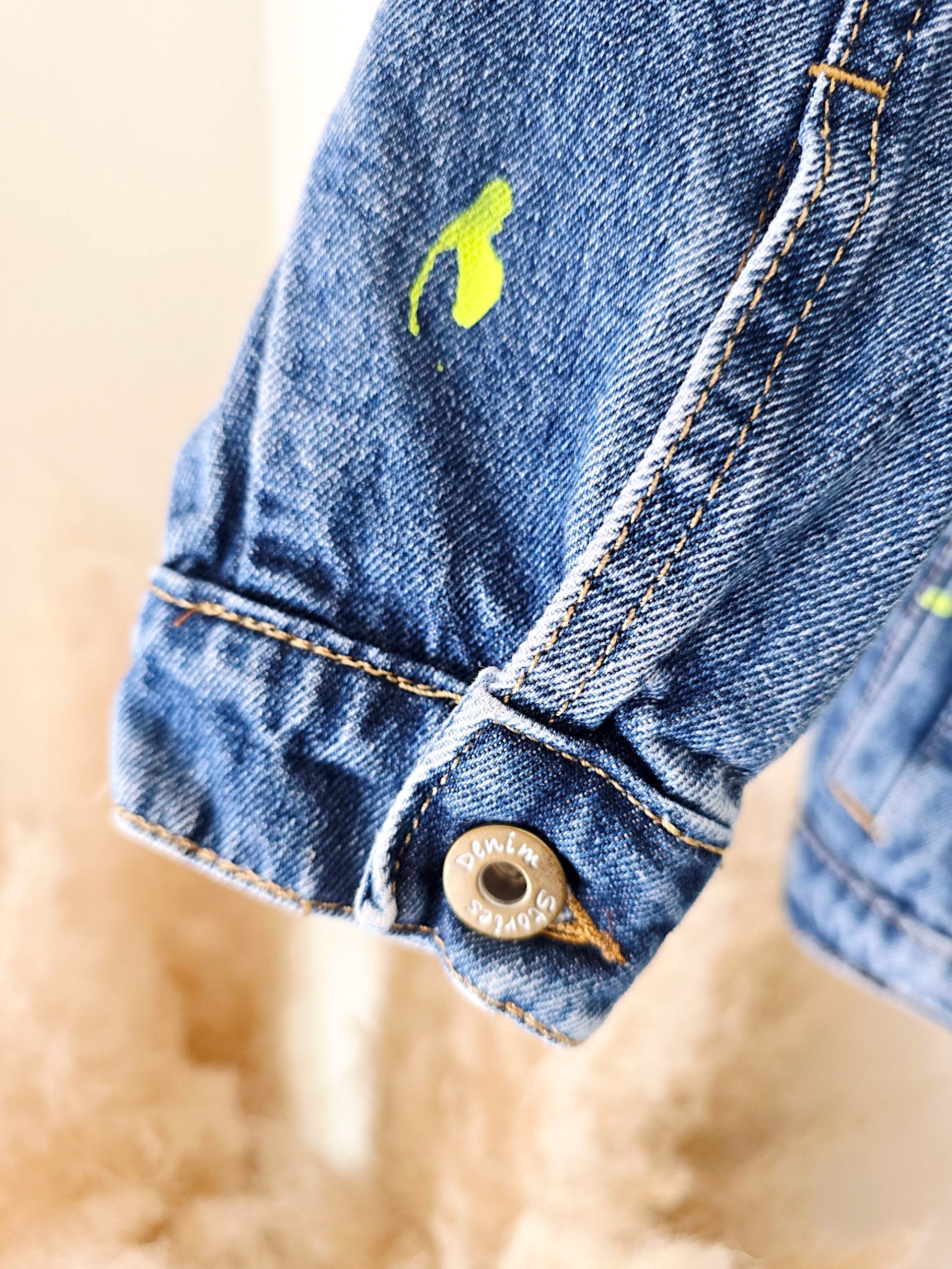 Veste en jean tag fluo