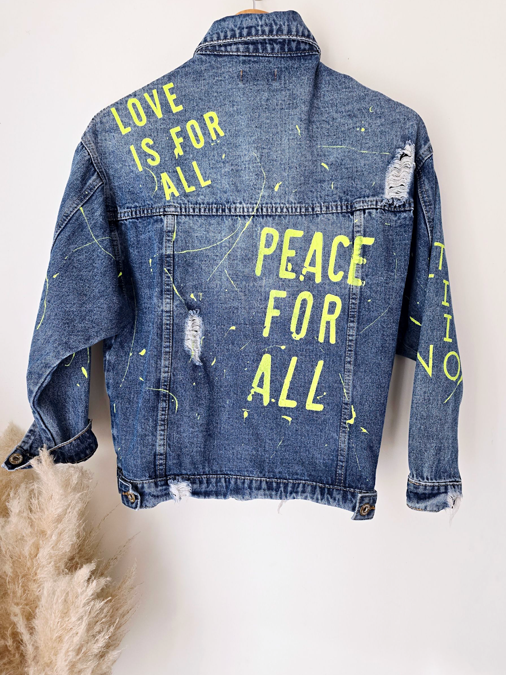 Veste en jean tag fluo