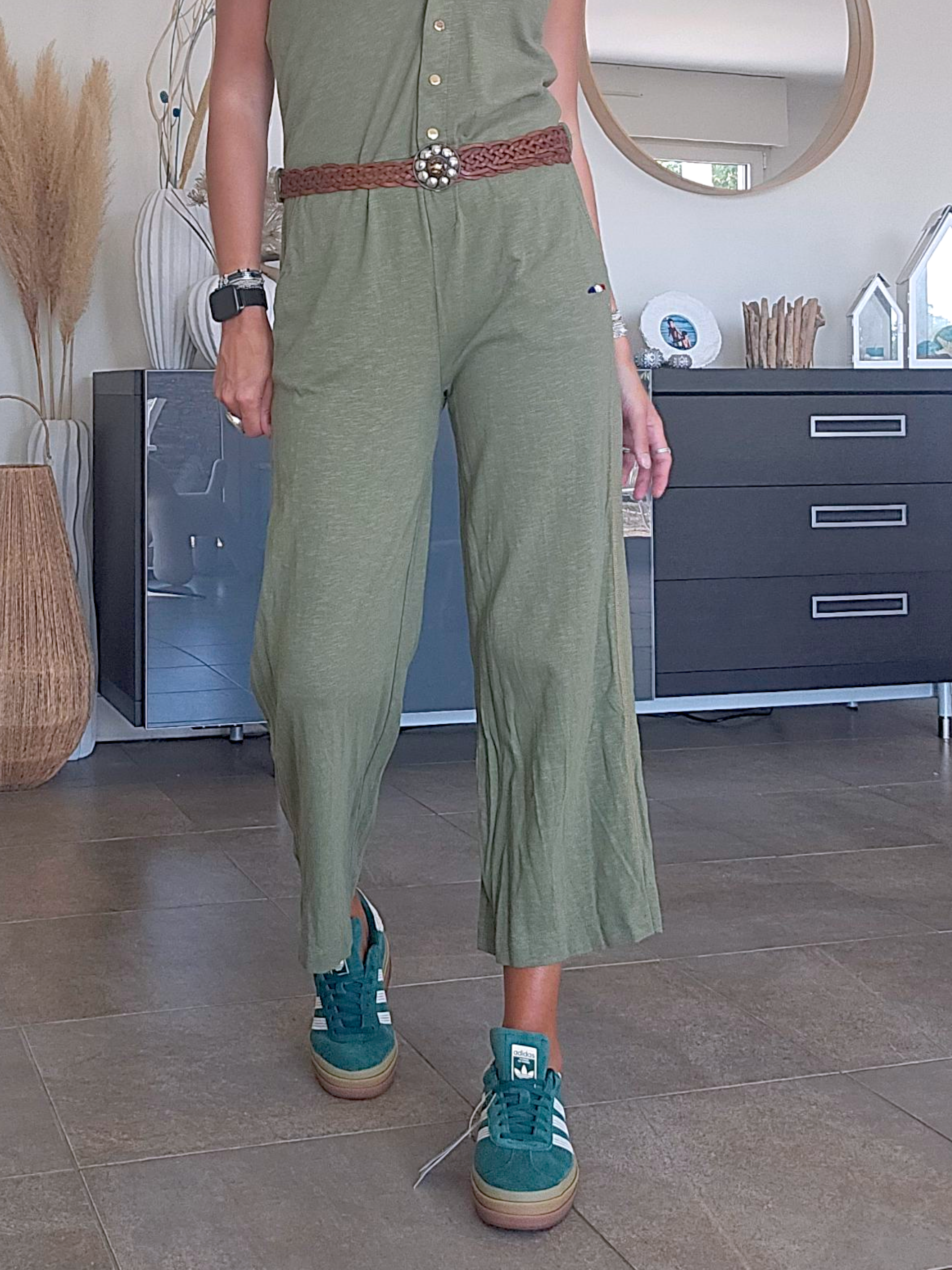 Combinaison kaki &amp; ceinture