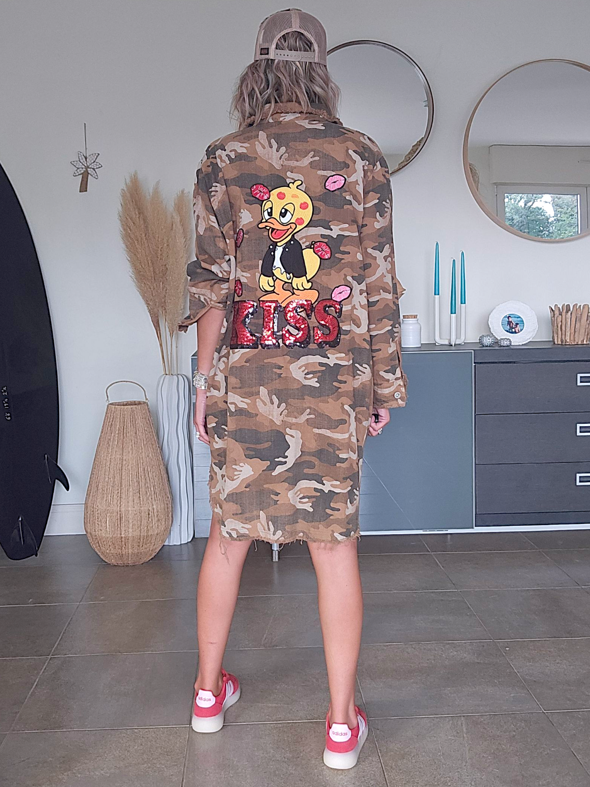 Robe chemise camouflage kiss
