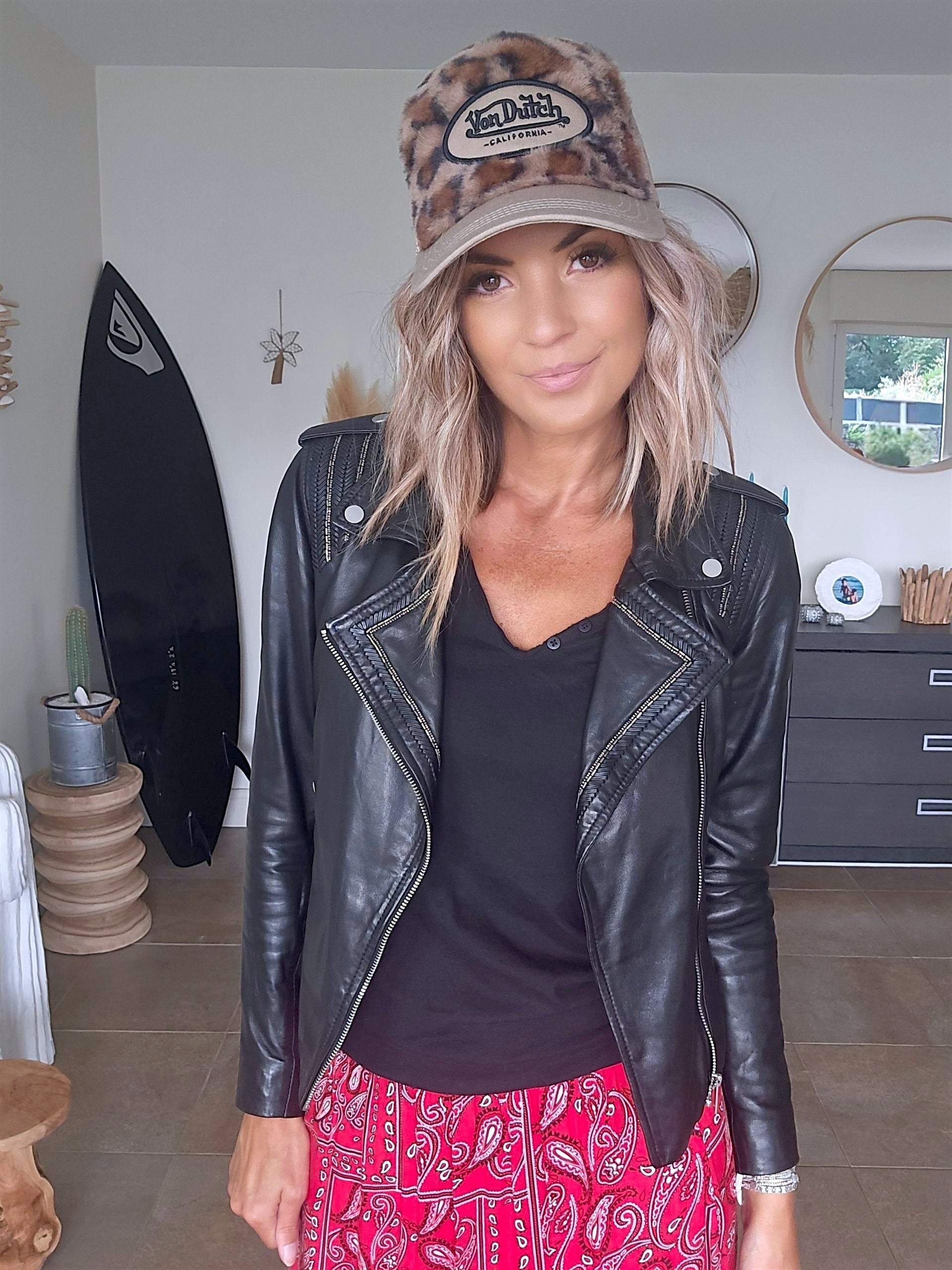 Perfecto noir cuir agneau