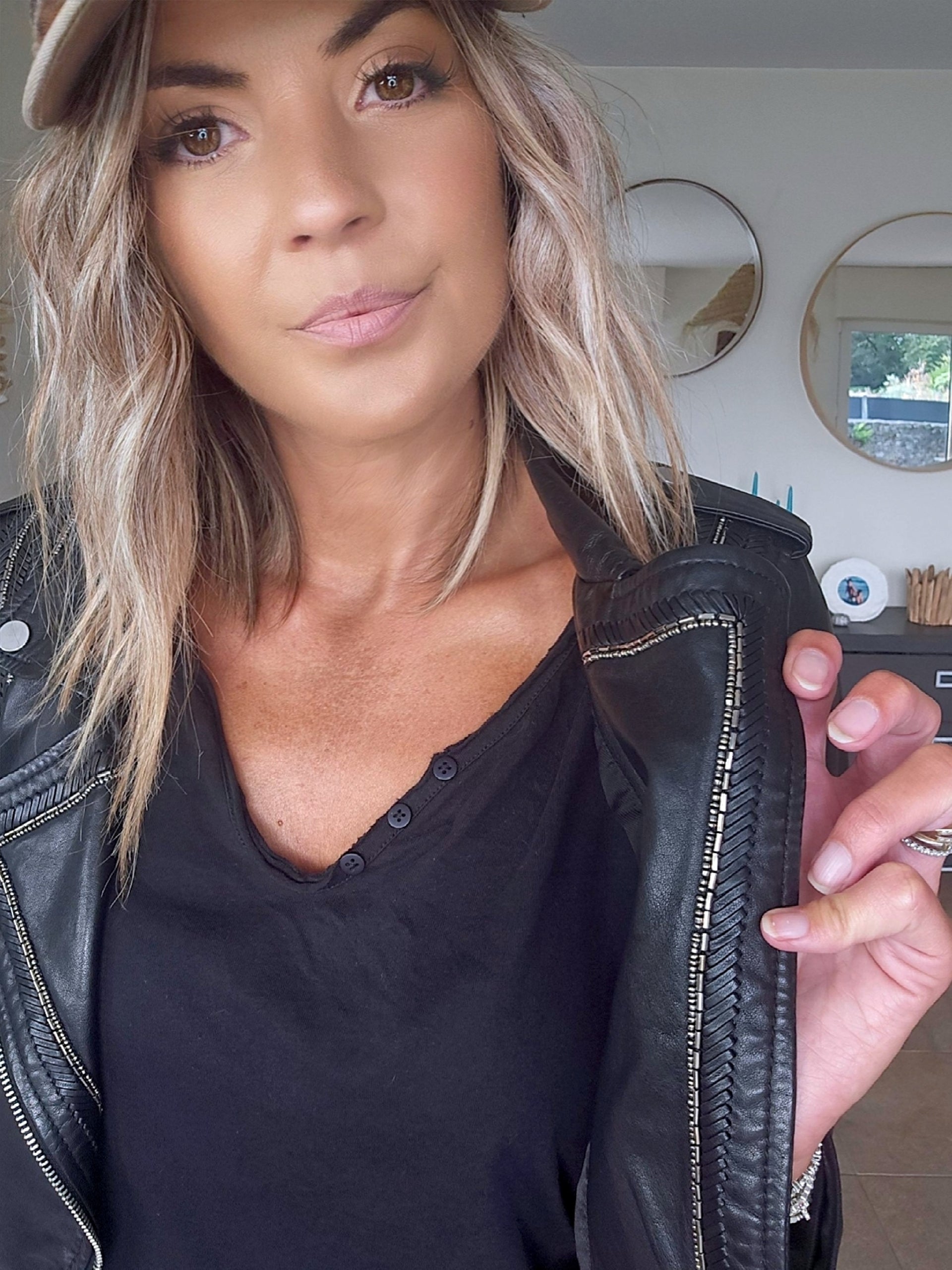 Perfecto noir cuir agneau